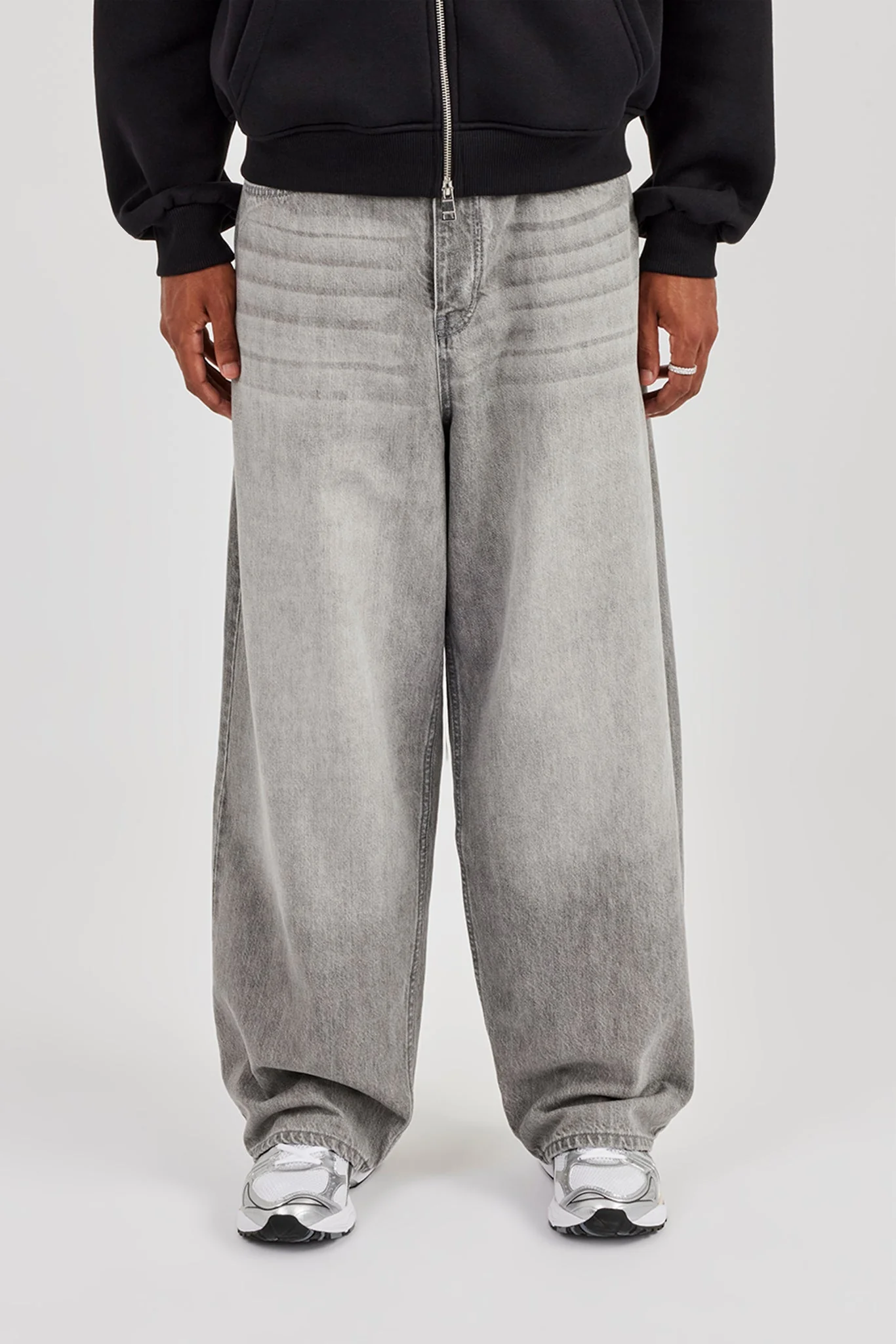 Super Baggy Jeans - Grey Wash - Image 2