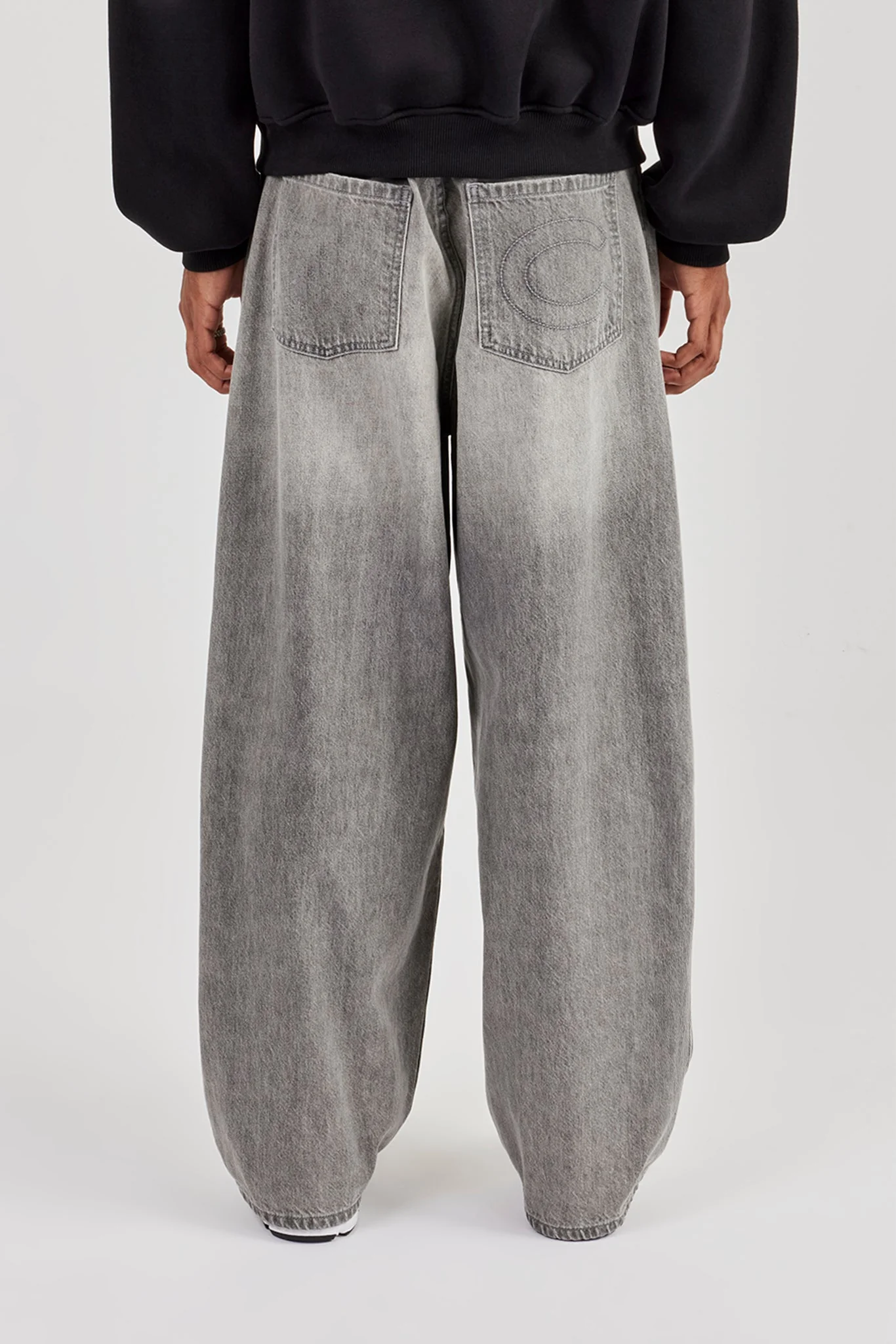 Super Baggy Jeans - Grey Wash - Image 4