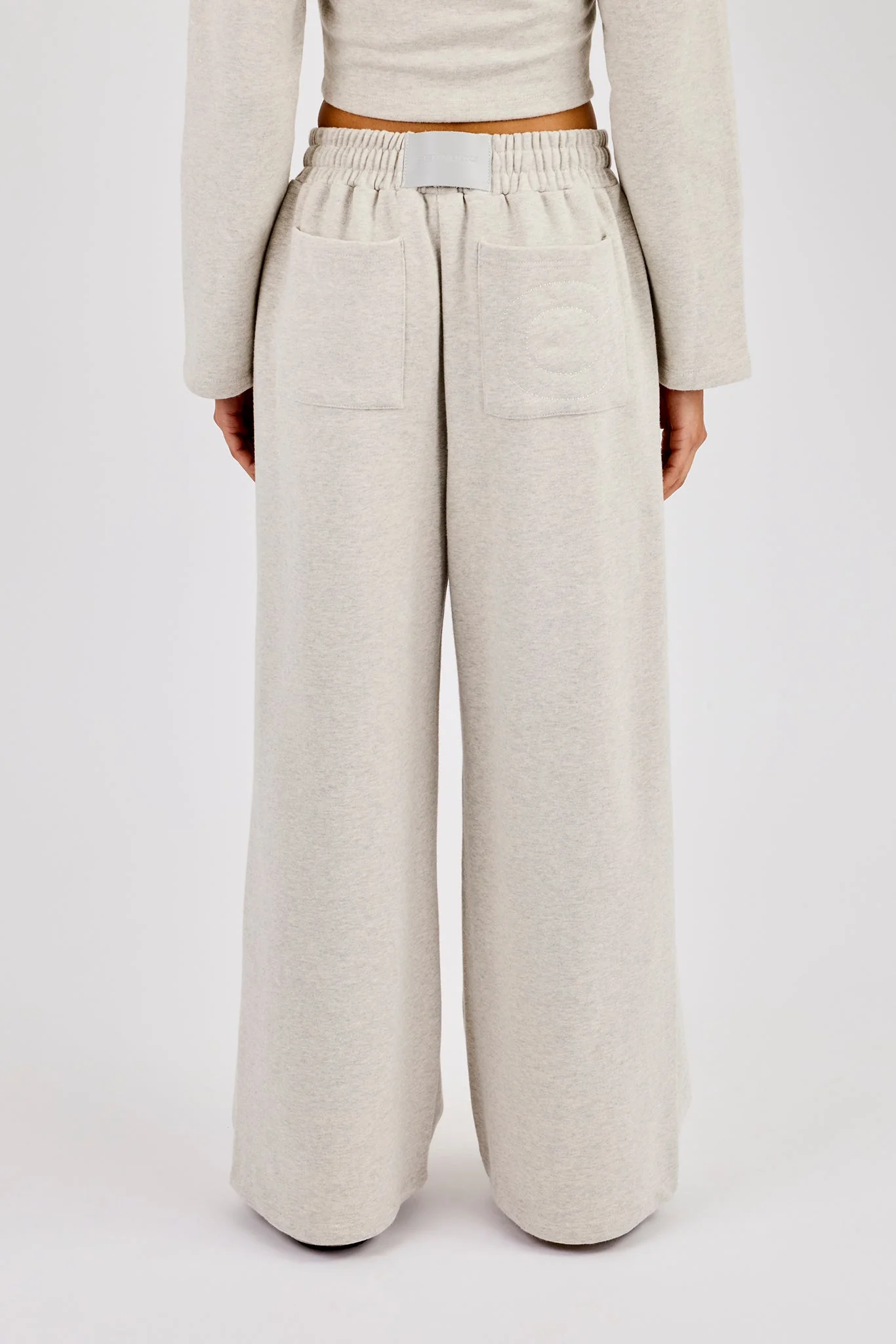 Super Baggy Wide Leg Jogger - Grey Marl - Image 4