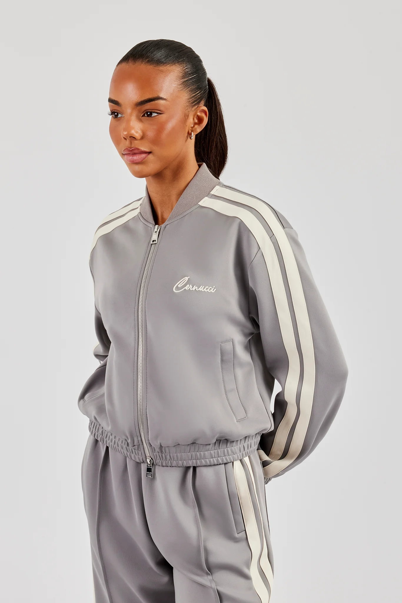 Taping Bomber Jacket - Grey - Image 5