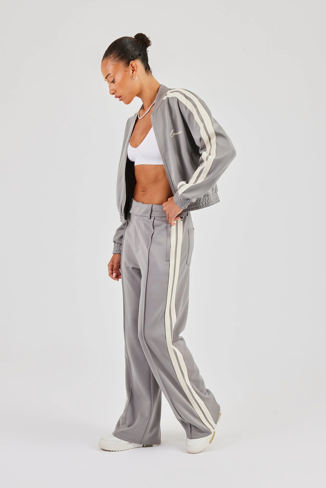 Taping Bomber Jacket & Tailored Trousers - Grey - Image 4