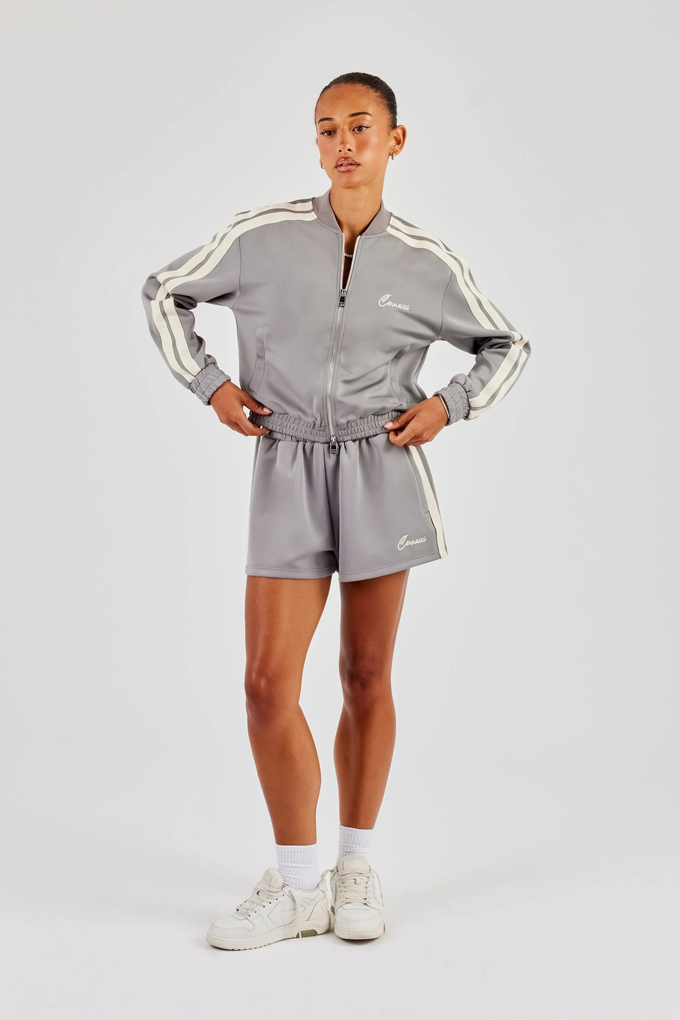 Taping Bomber Jacket & Taping Shorts - Grey - Image 3