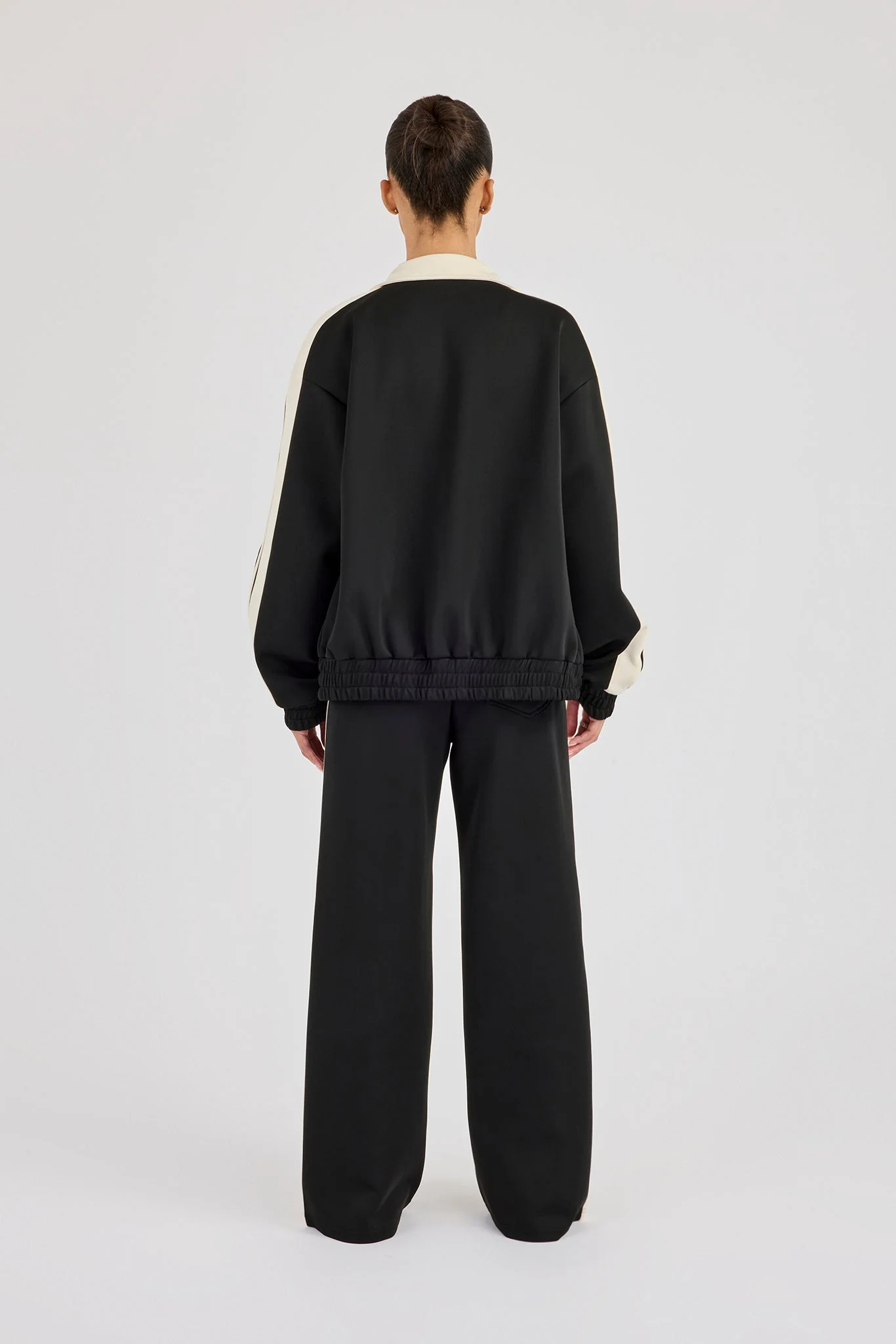 Taping Contrast Track Jacket & Pant - Black - Image 3