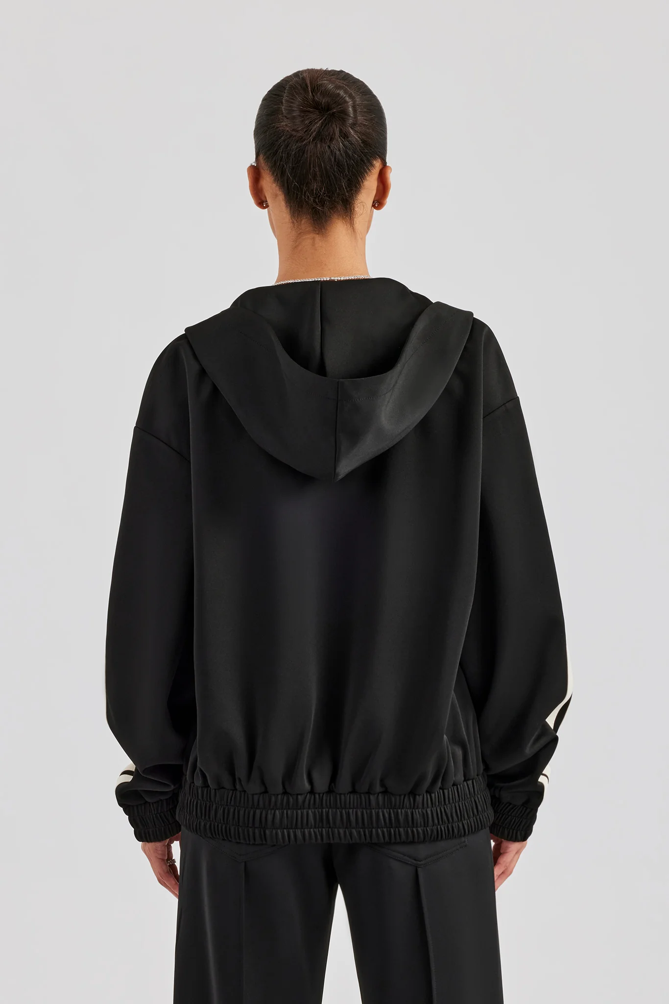 Taping Hooded Jacket - Black - Image 2