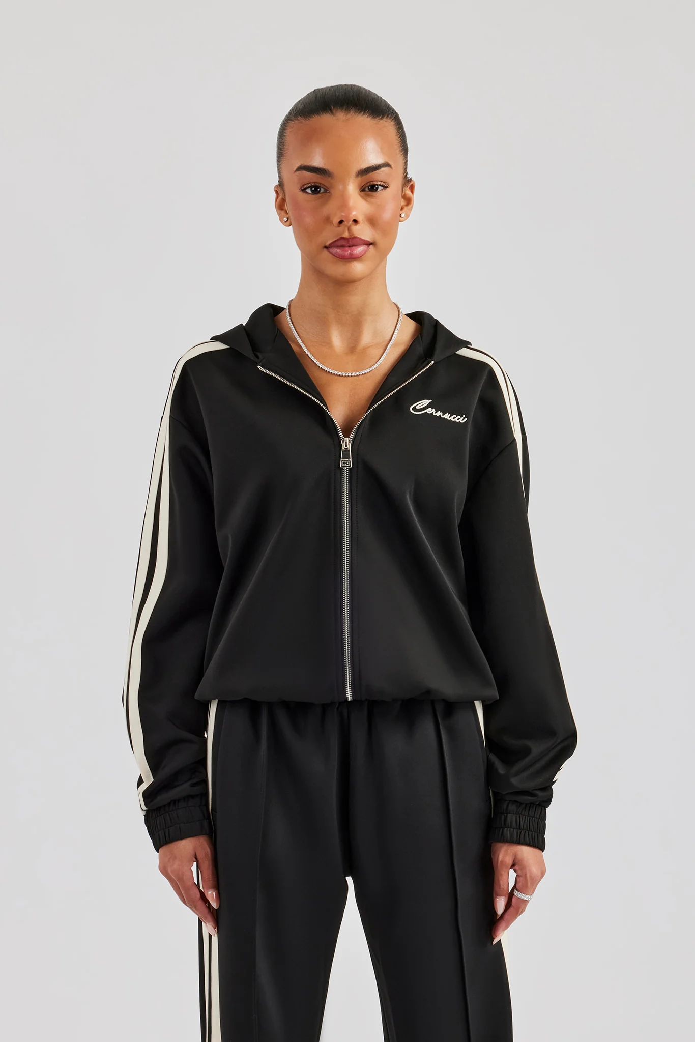 Taping Hooded Jacket - Black - Image 4