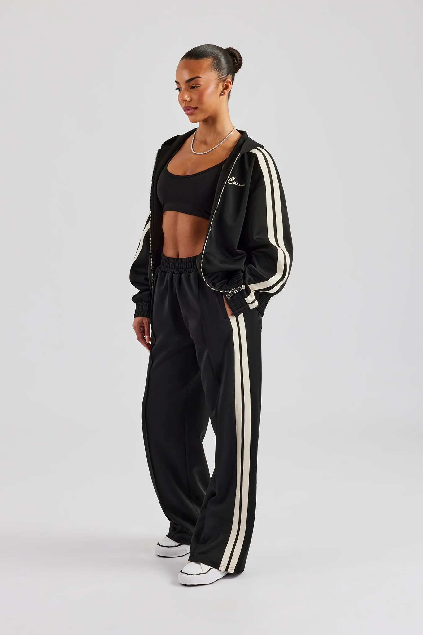 Taping Hooded Jacket - Black - Image 7