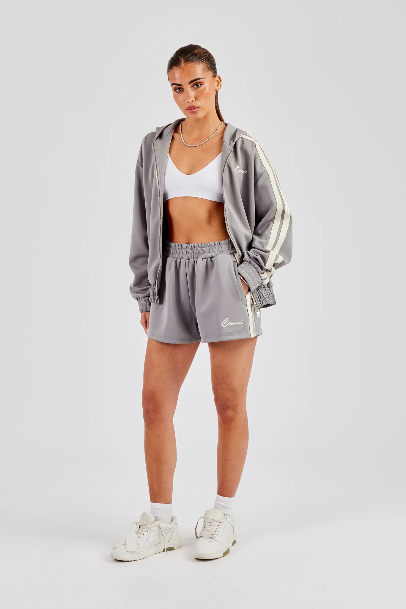 Taping Hooded Jacket - Grey - Image 2