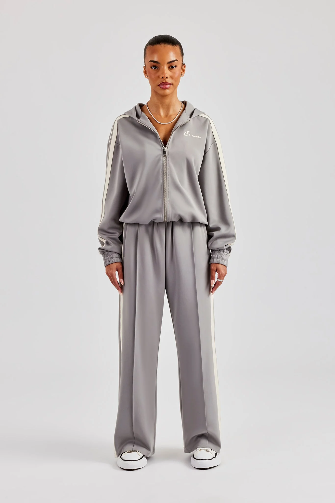 Taping Hooded Tracksuit - Grey - Image 4