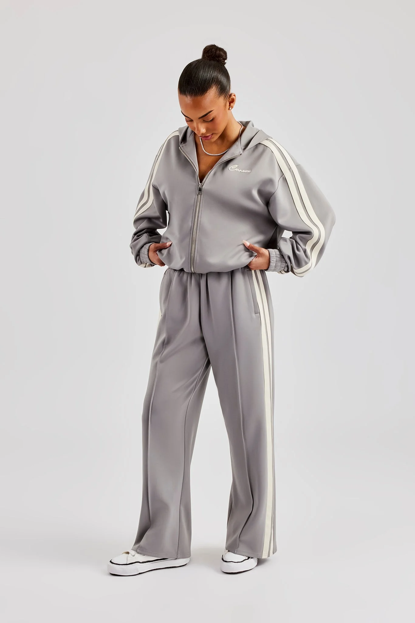 Taping Hooded Tracksuit - Grey - Image 5