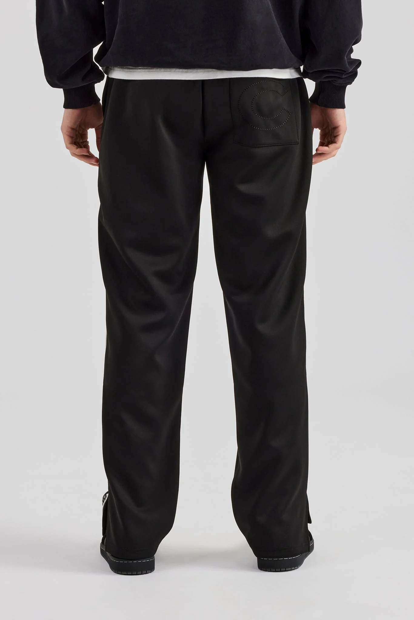 Taping Split Hem Track Pant - Black - Image 6
