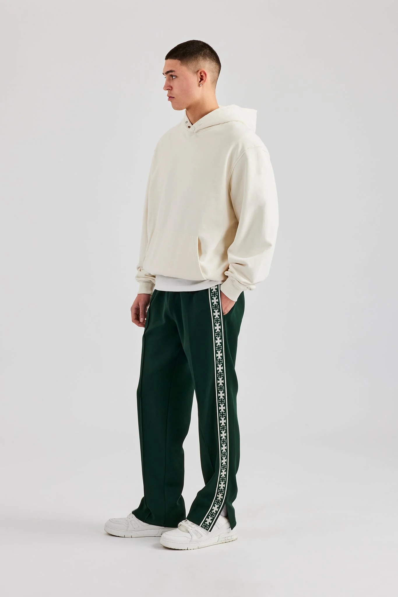 Taping Split Hem Track Pant - Forest Green - Image 2