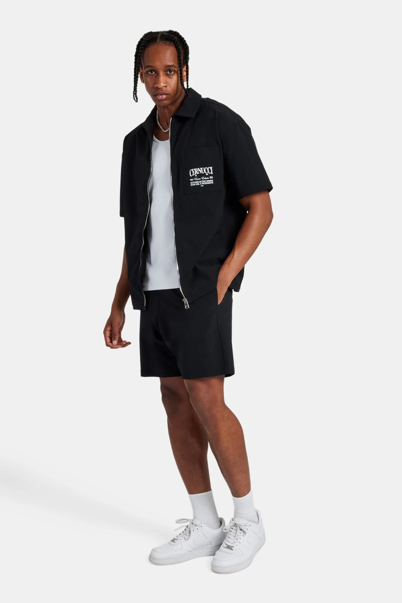 Text Pocket Elasticated Short - Black - Image 4