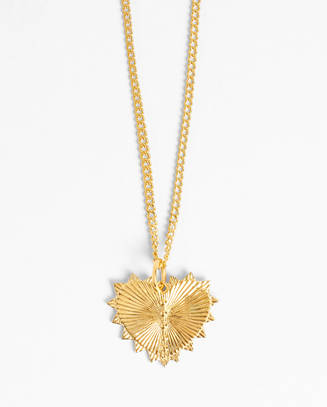 Textured Heart Pendant - Gold