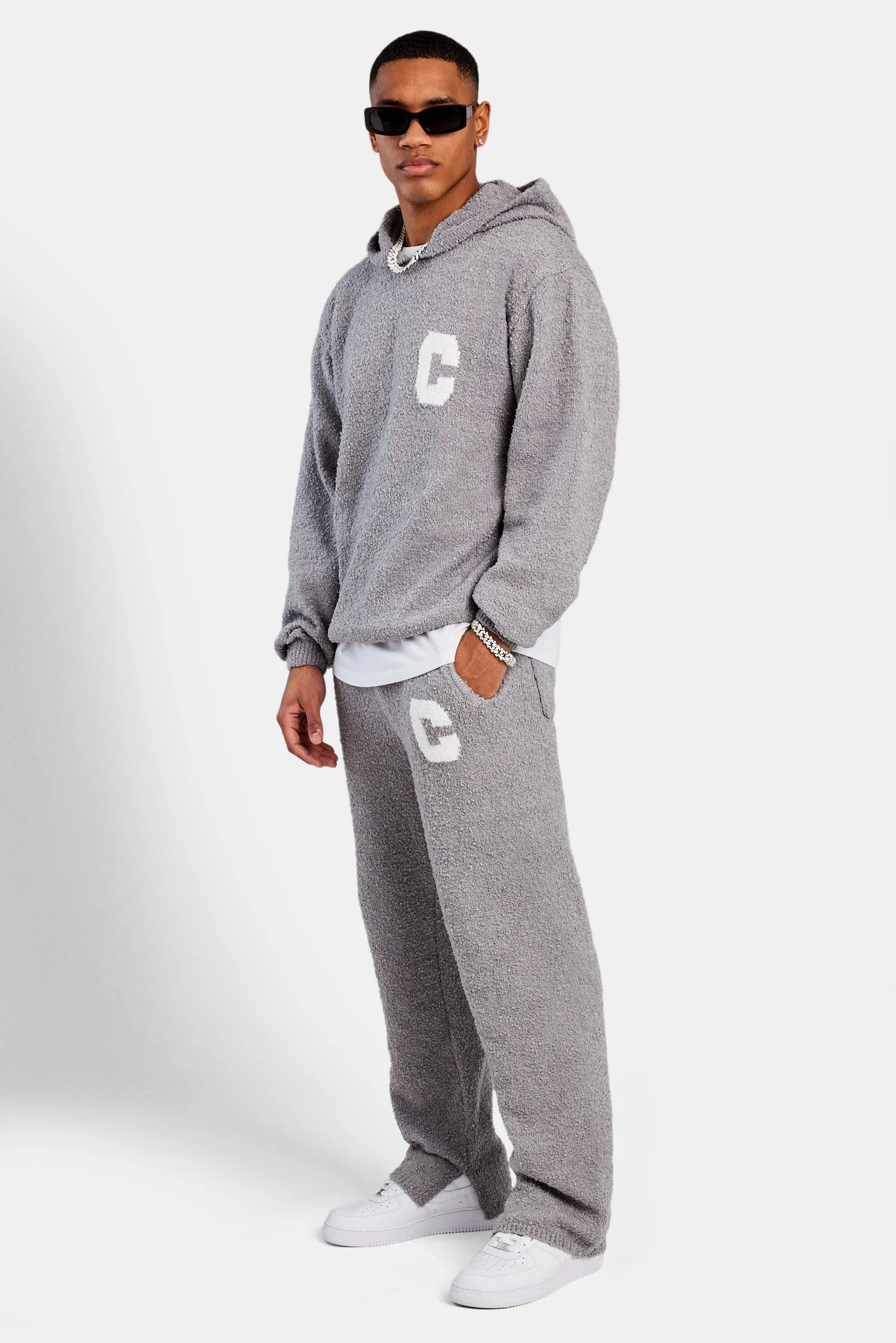 Textured Knitted Hoodie - Image 2