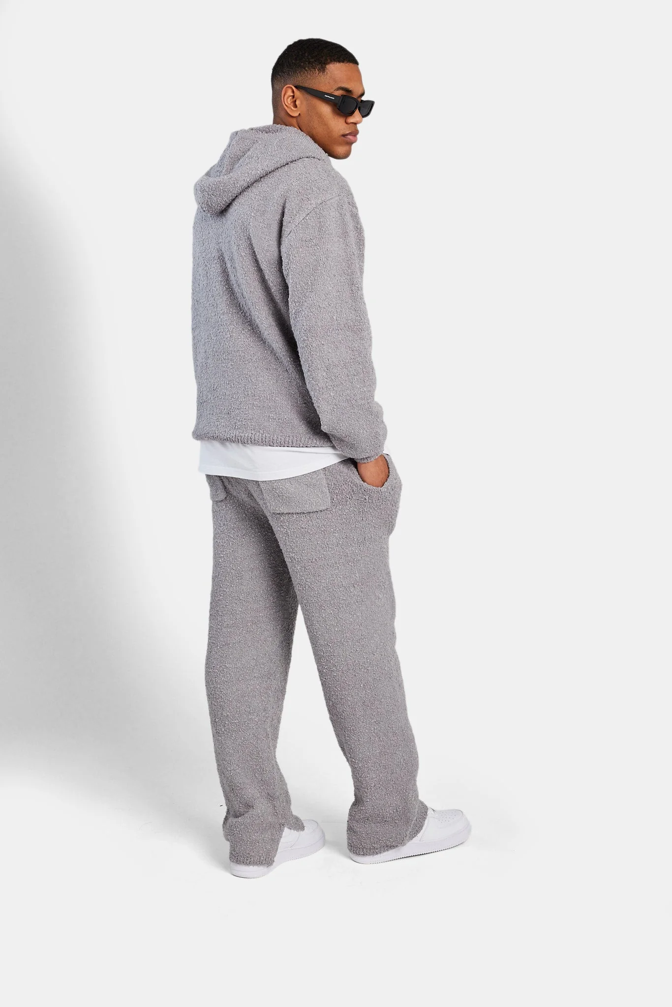 Textured Knitted Hoodie - Image 3