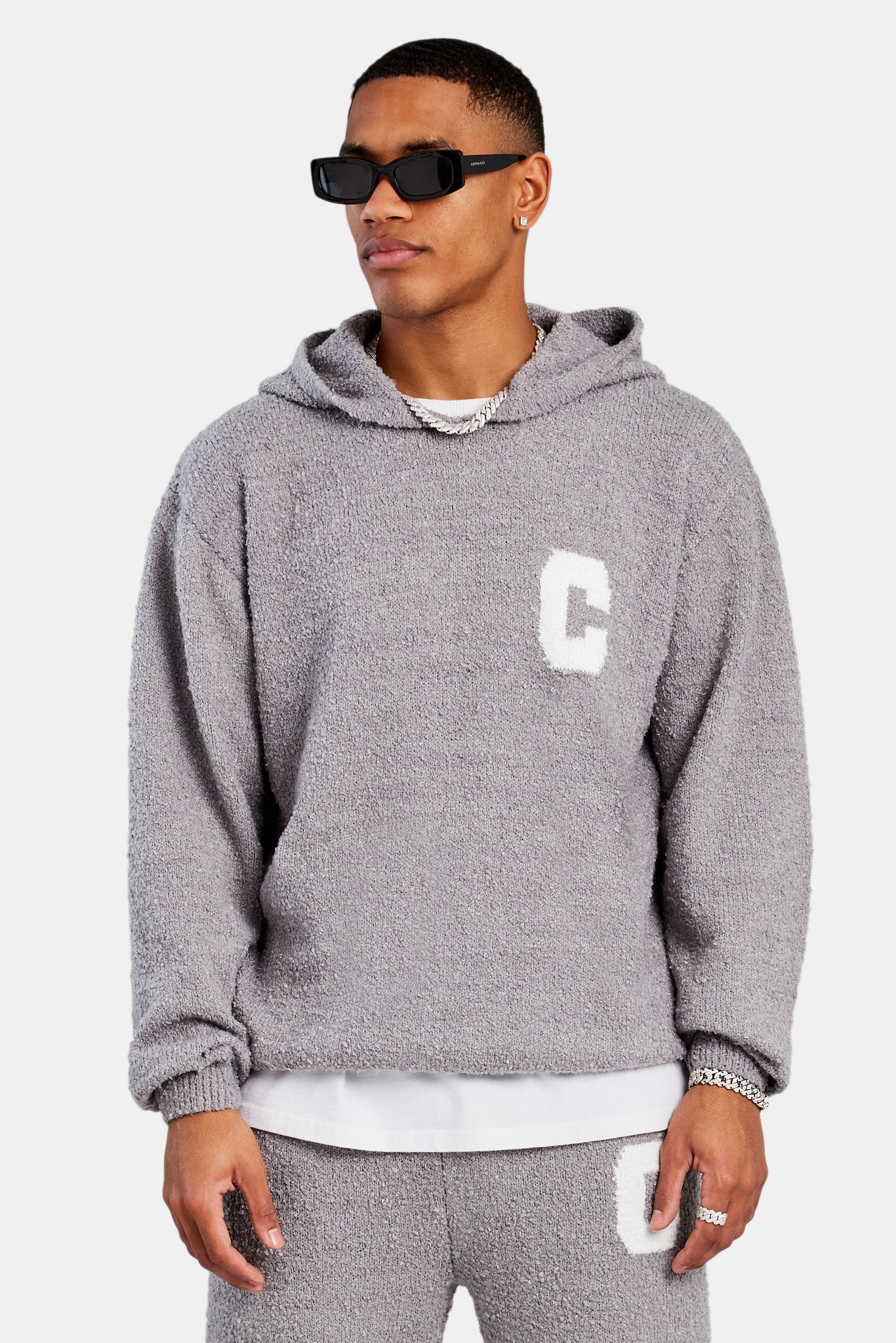 Textured Knitted Hoodie - Image 4