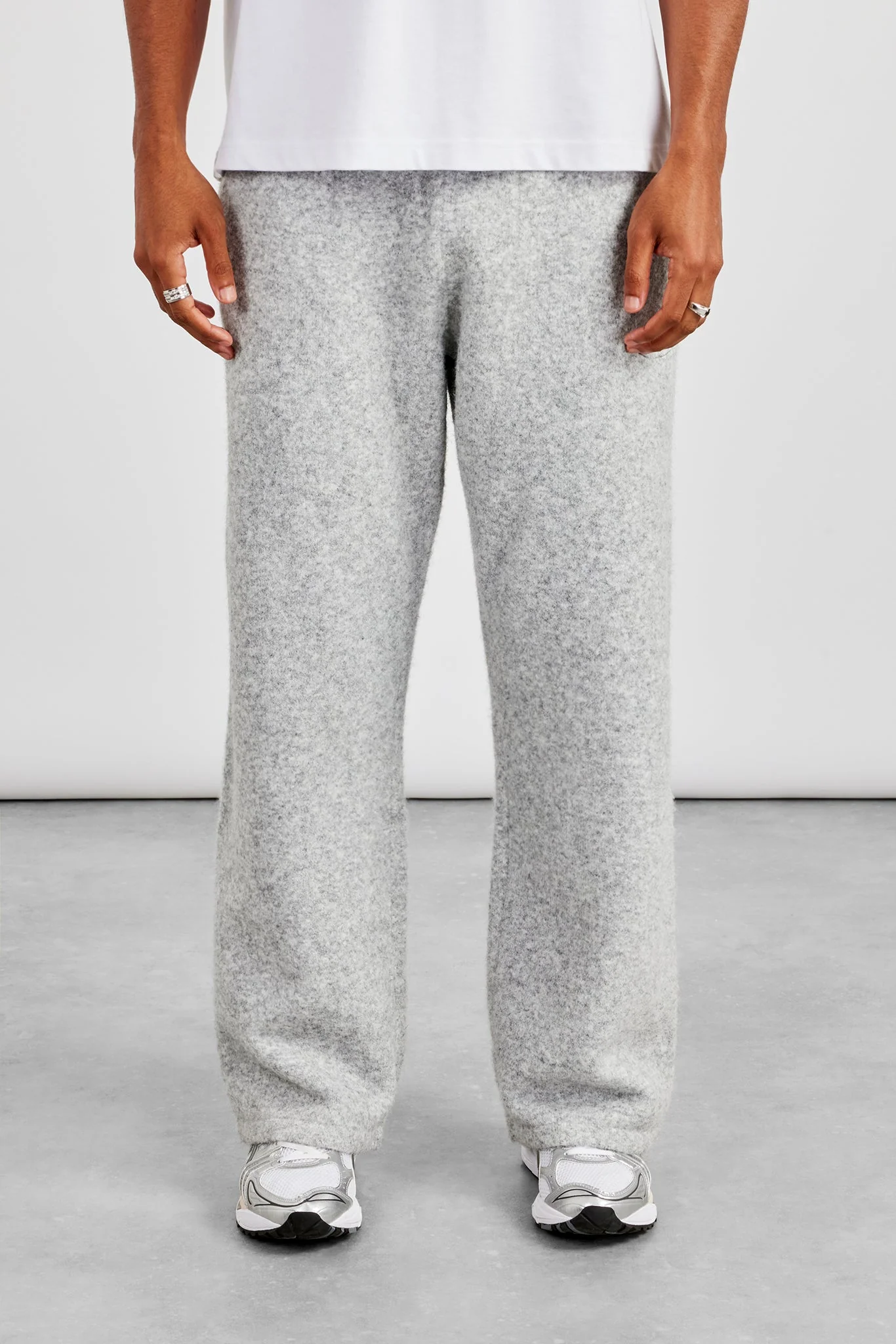 Textured Knitted Jogger - Grey - Image 2