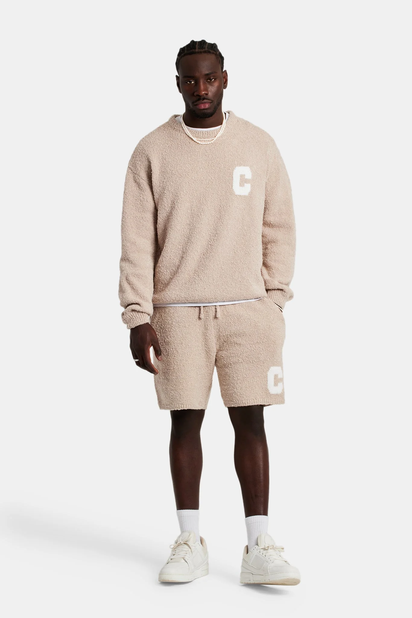 Textured Knitted Short - Beige - Image 2