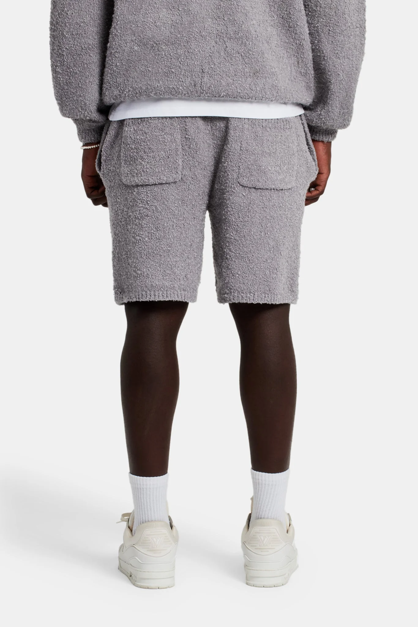 Textured Knitted Short - Grey - Image 4