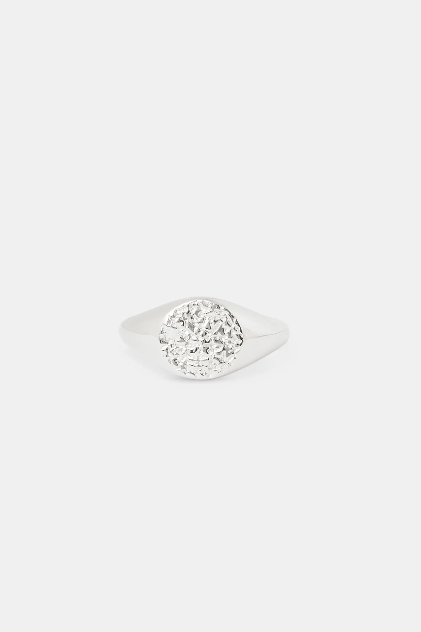 Textured Signet Ring - White - Image 2