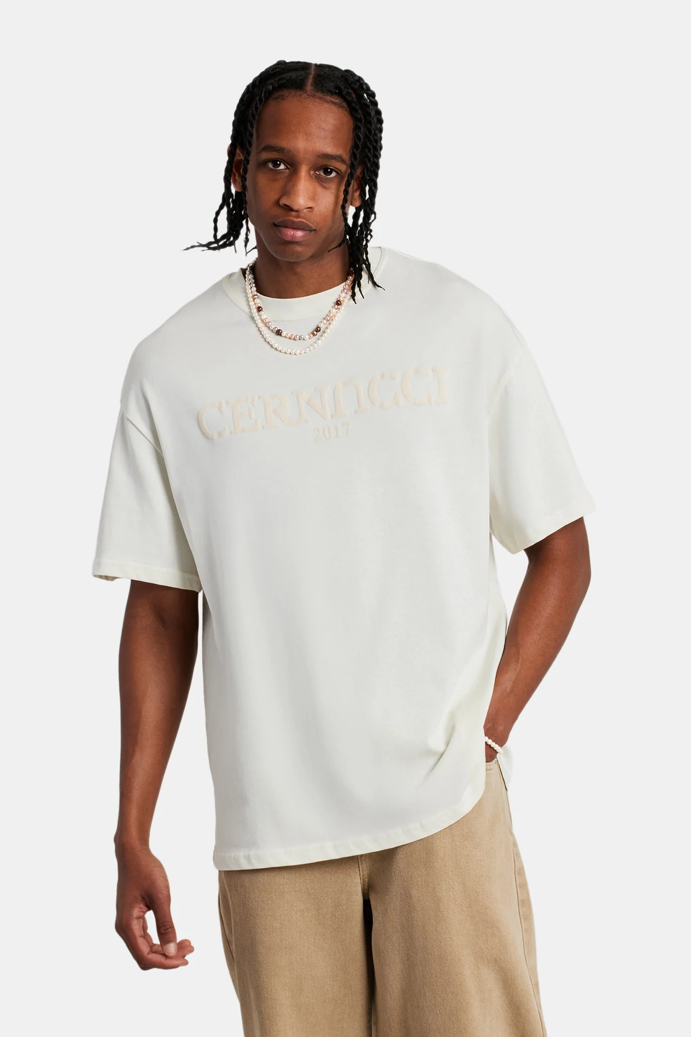Tonal Logo Oversized T-Shirt - Off White