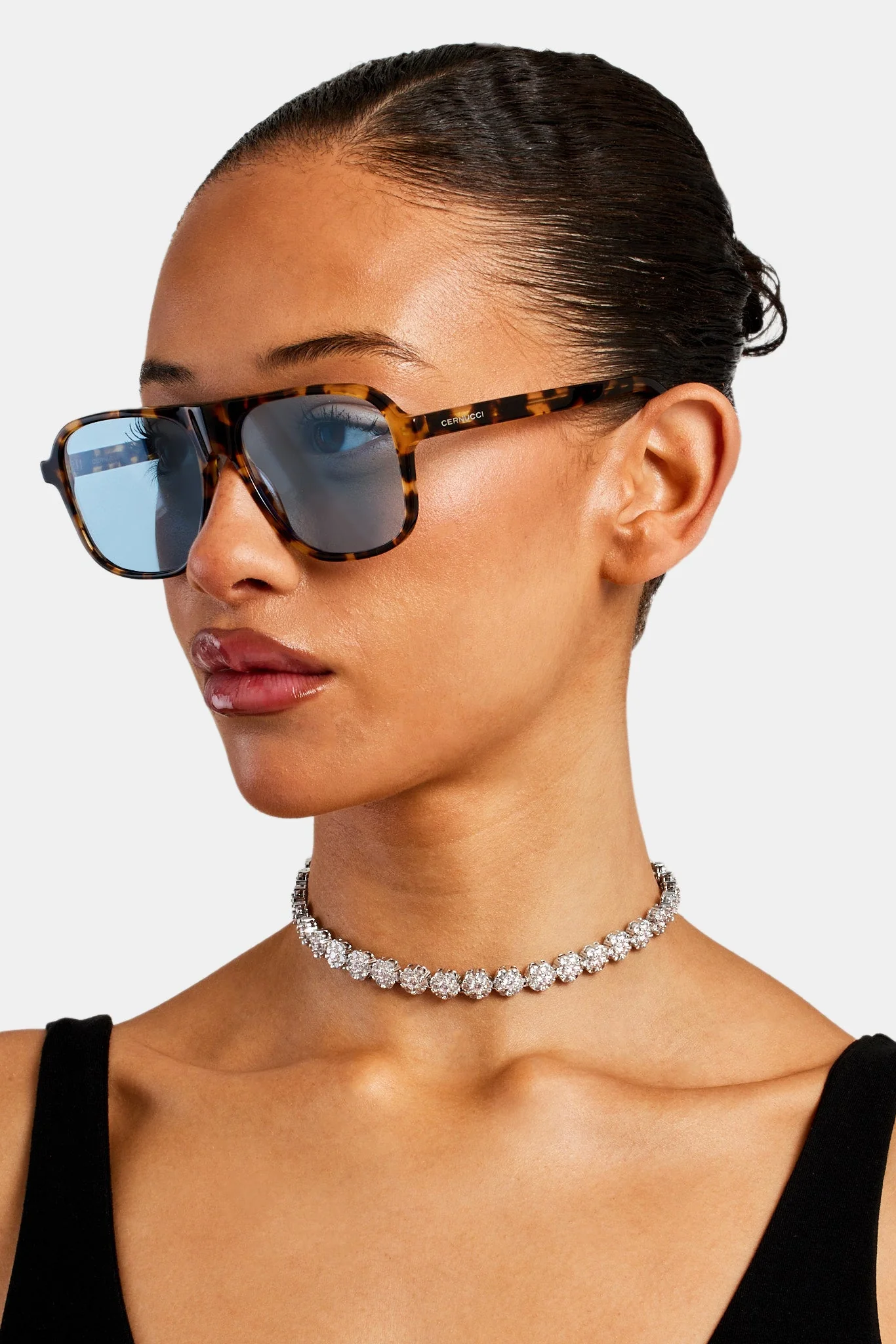 Tortoise Shell Aviator Sunglasses - Brown - Image 2