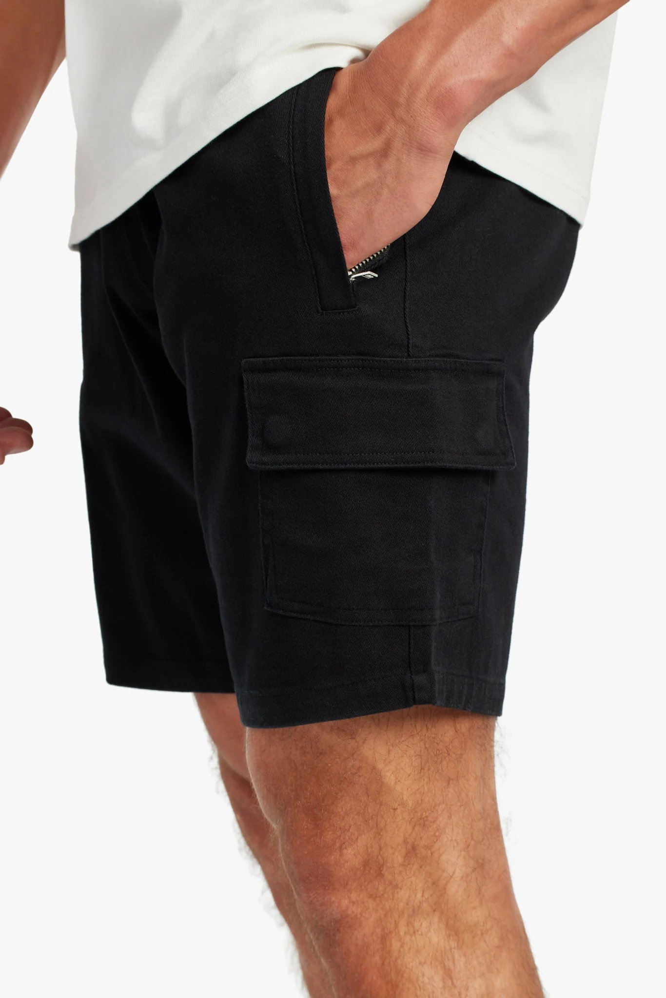 Twill Cargo Shorts - Black - Image 2