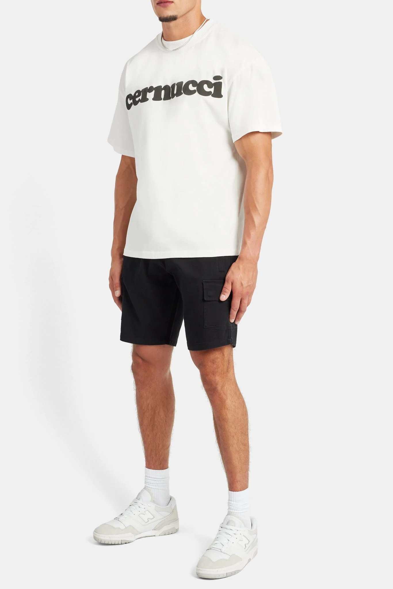 Twill Cargo Shorts - Black - Image 3