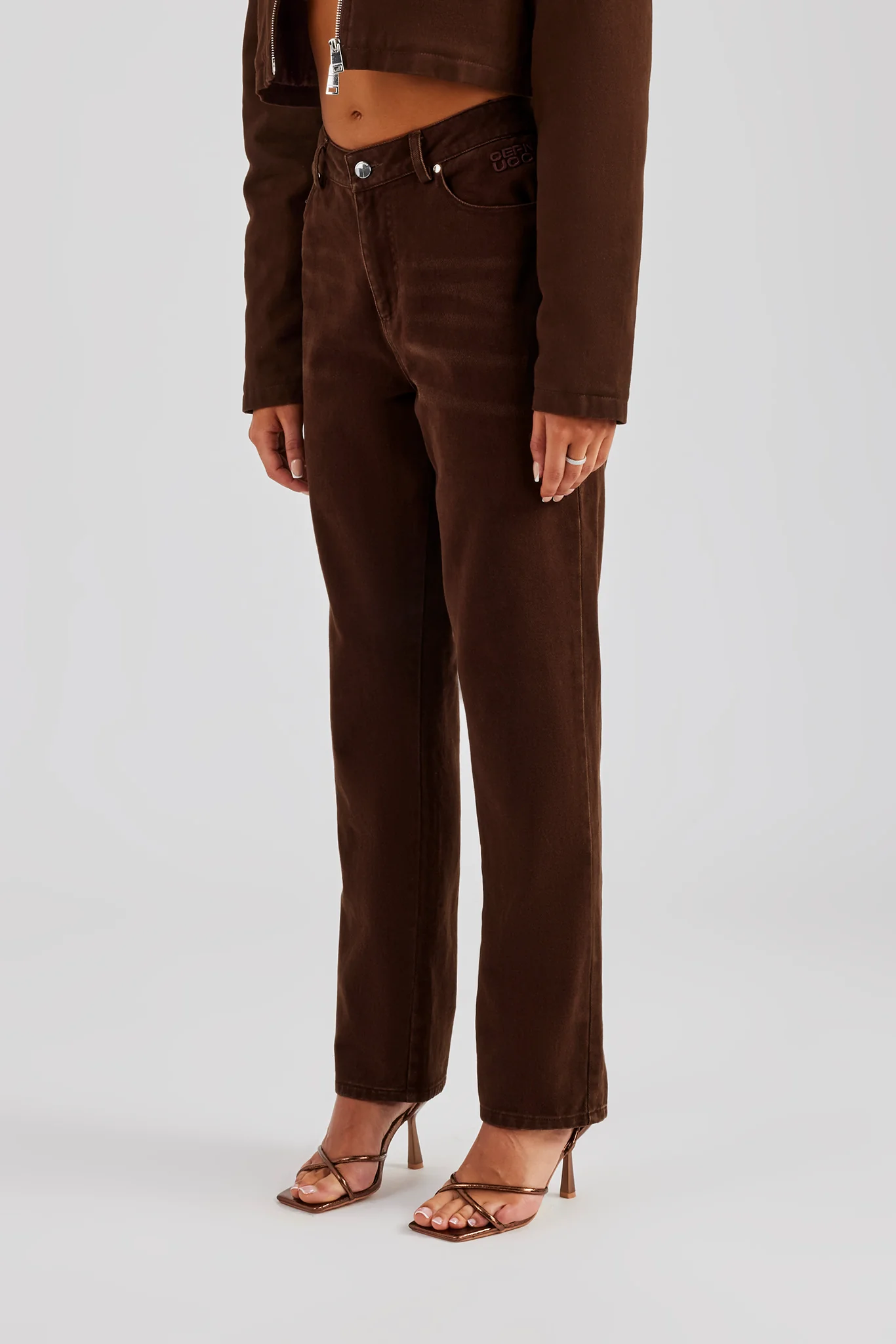 Twill Cord Collar Jacket & Trouser - Chocolate - Image 5