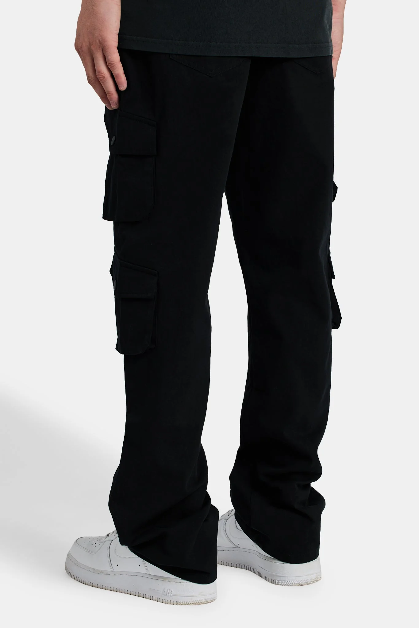 Twill Cotton Cargo Trouser - Black - Image 2