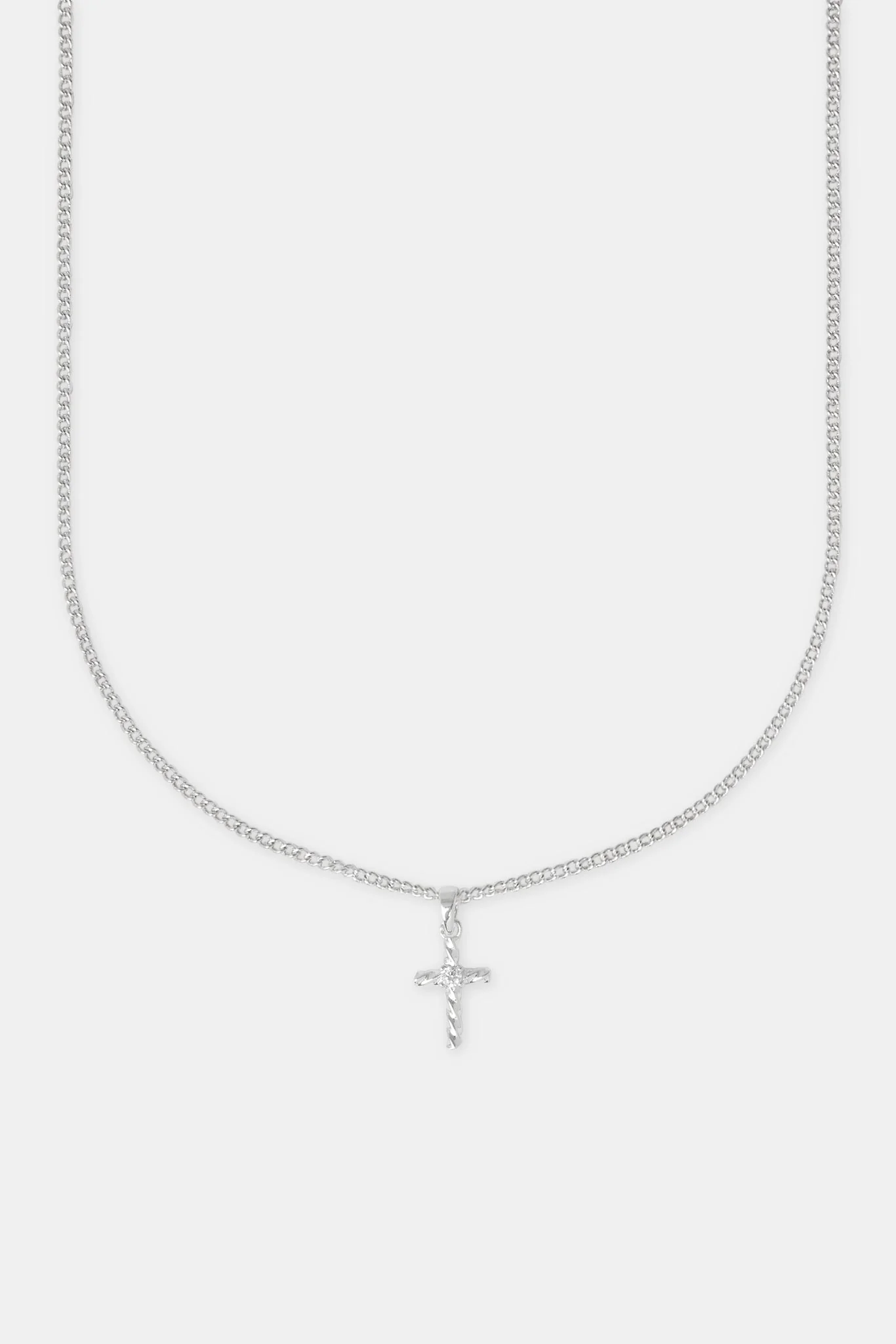 Twisted Micro Cross Necklace - 15mm - Image 2