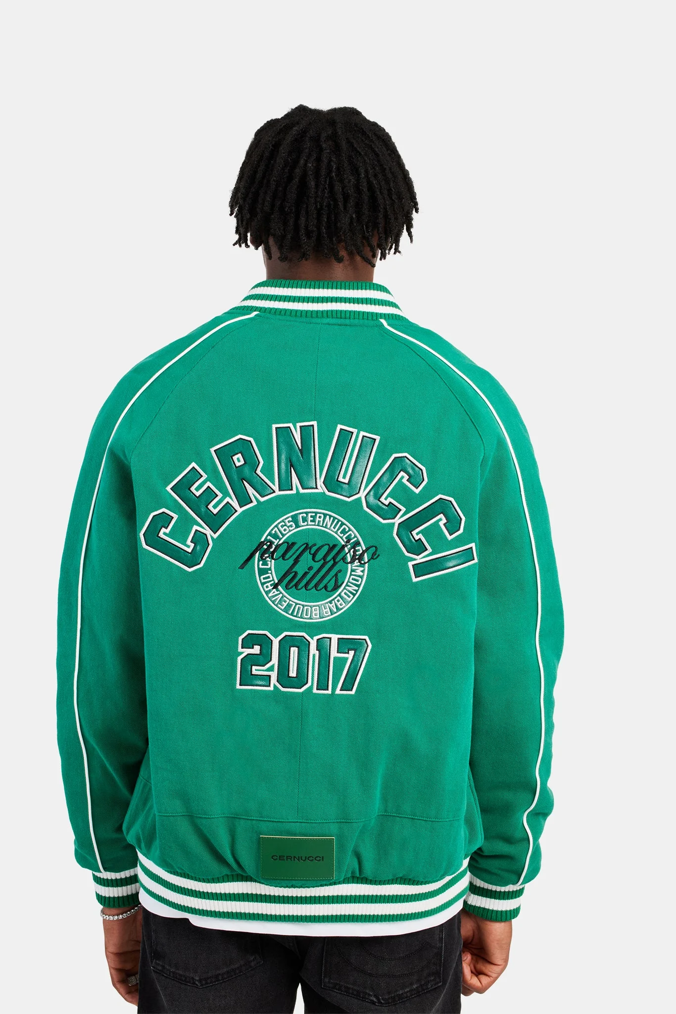 Varsity Bomber Jacket - Green - Image 2