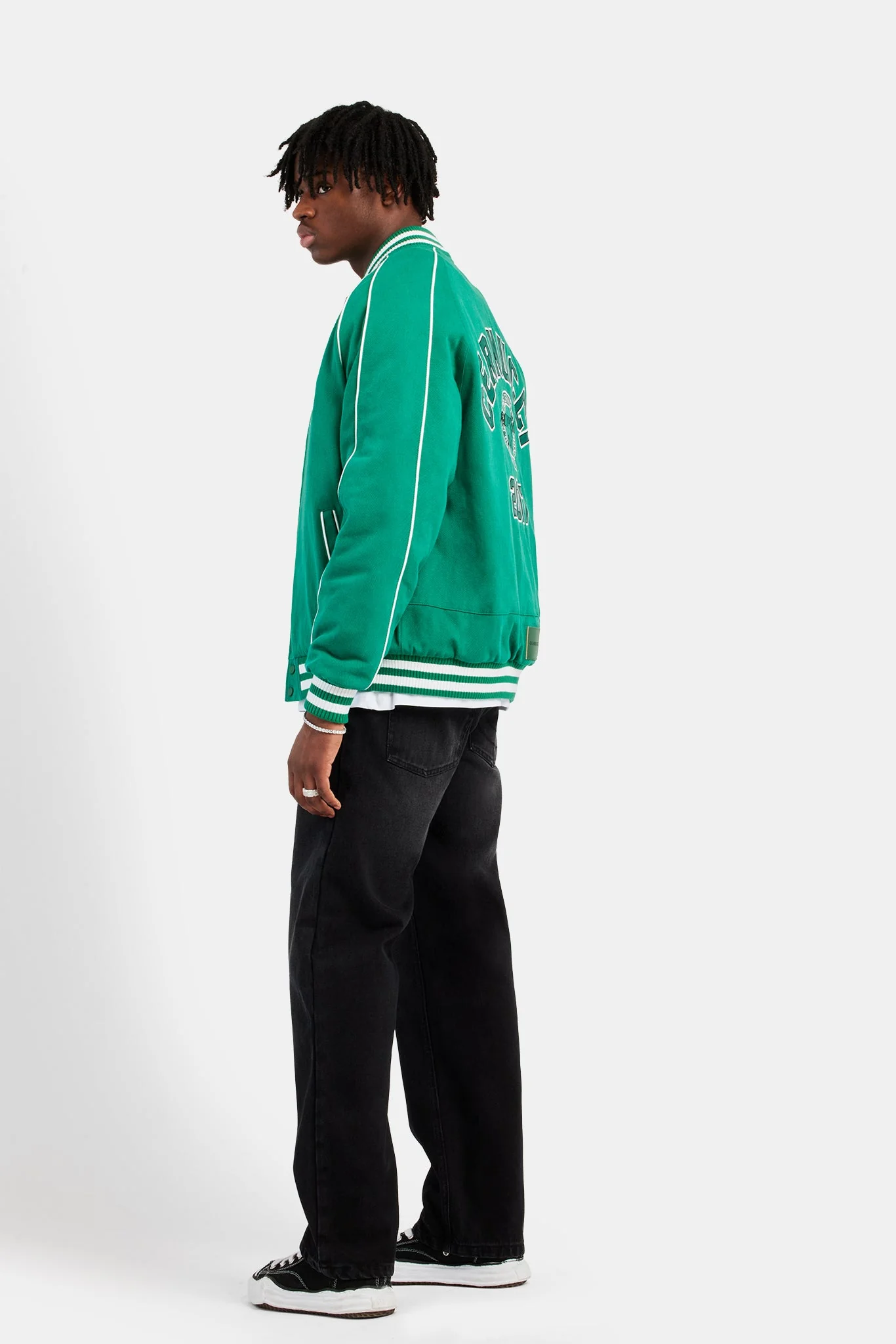 Varsity Bomber Jacket - Green - Image 3