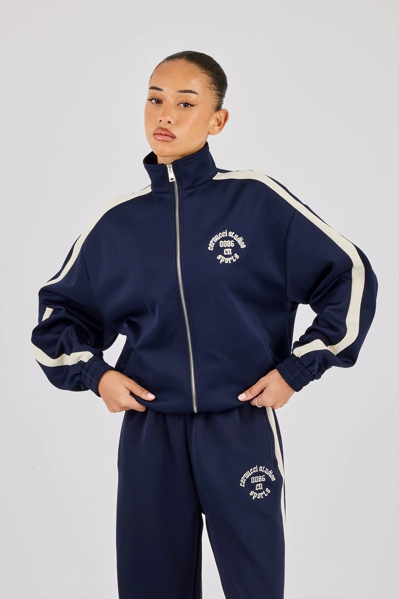 Varsity Panel Track Jacket - Navy - Image 2