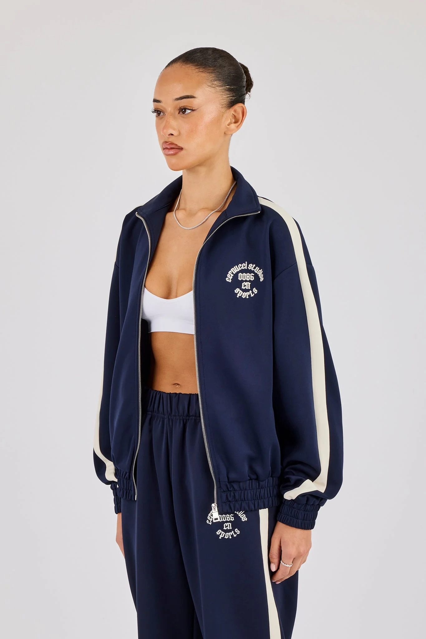 Varsity Panel Track Jacket - Navy - Image 3