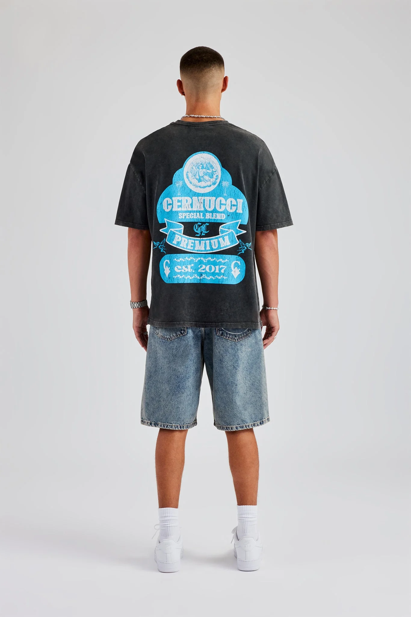 Vintage Wash Spirit Oversized T-Shirt - Charcoal - Image 4