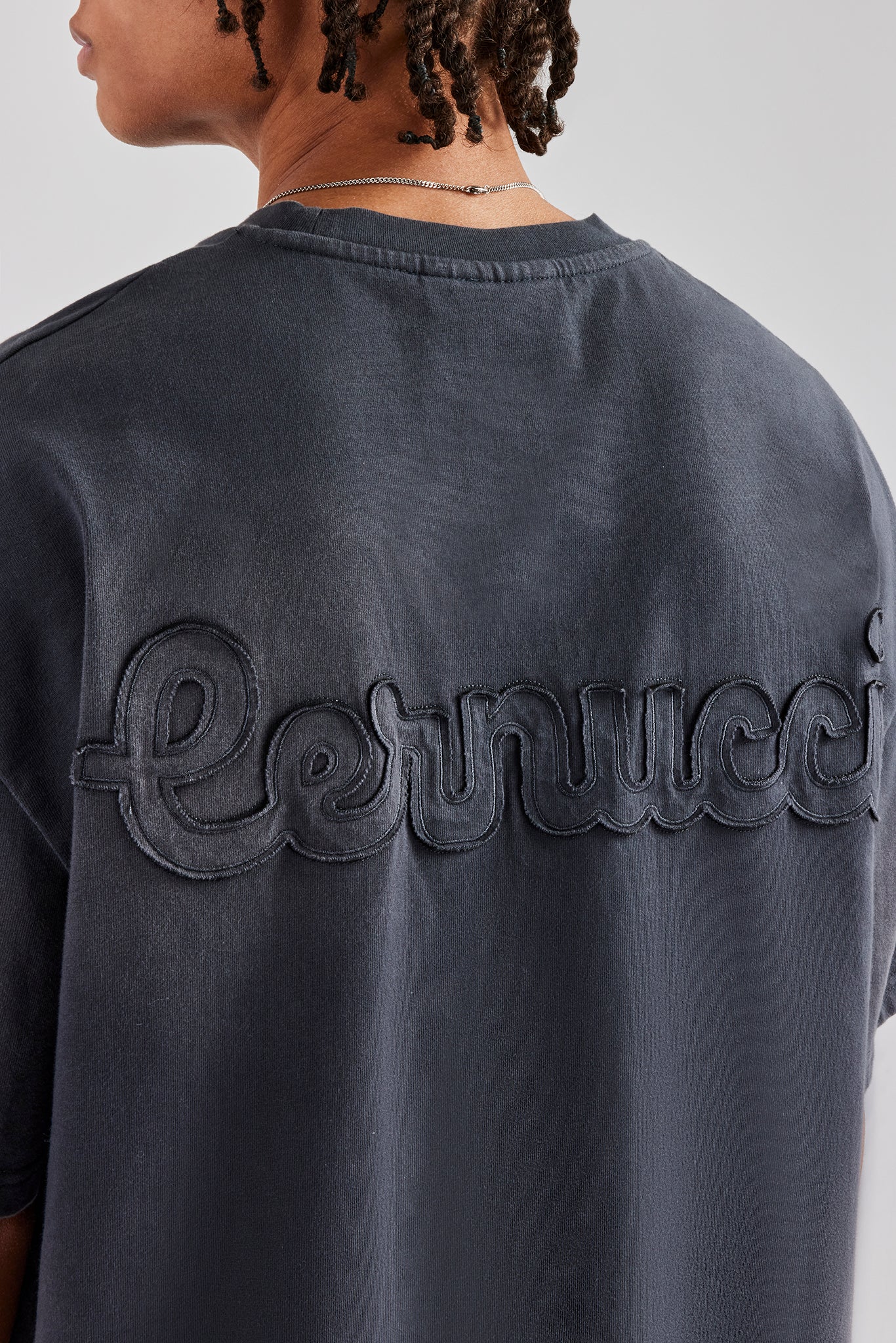 Washed Applique Boxy T-Shirt - Acid Wash - Image 3