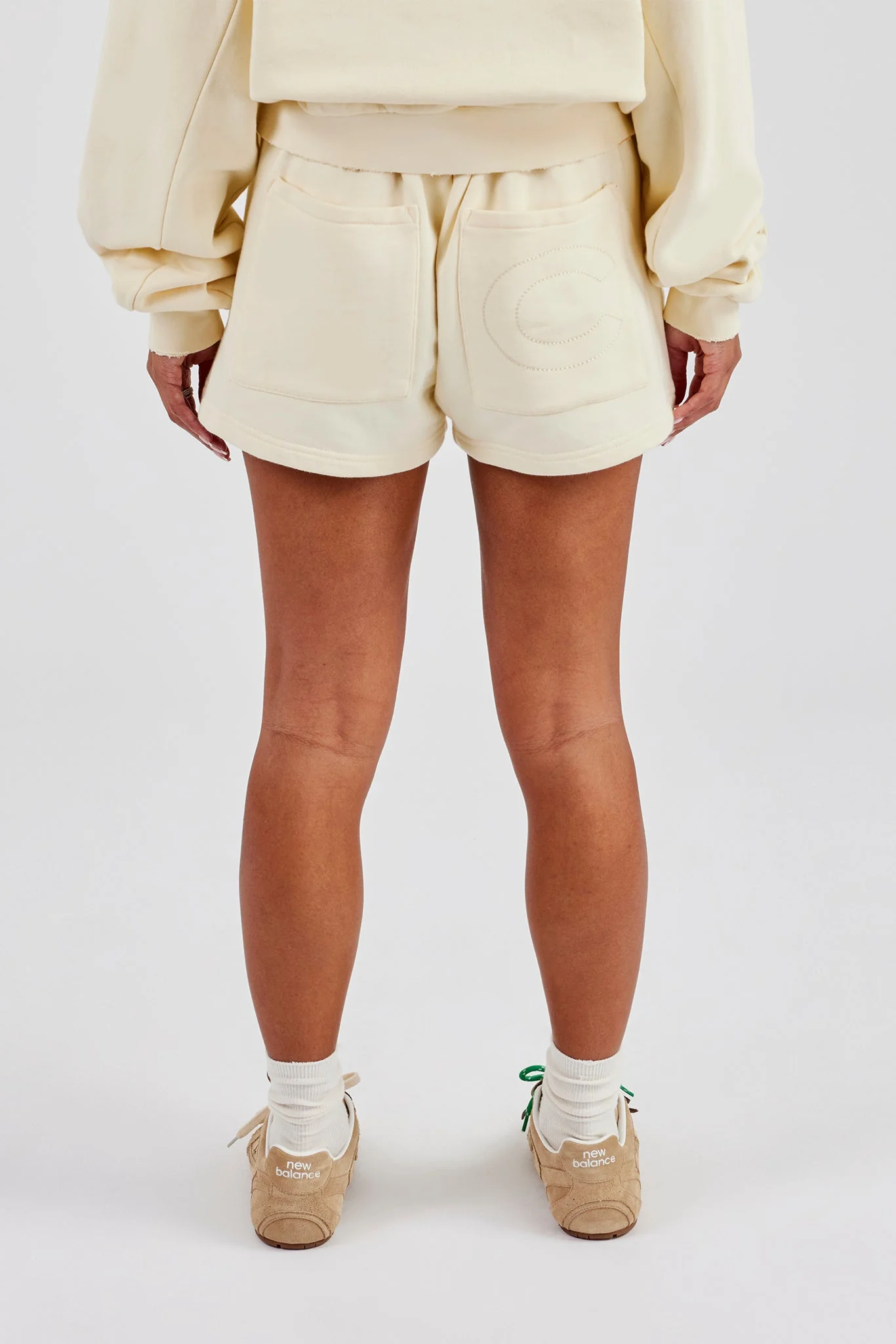 Washed Button Detail Jersey Short - Butter Yellow - Image 5
