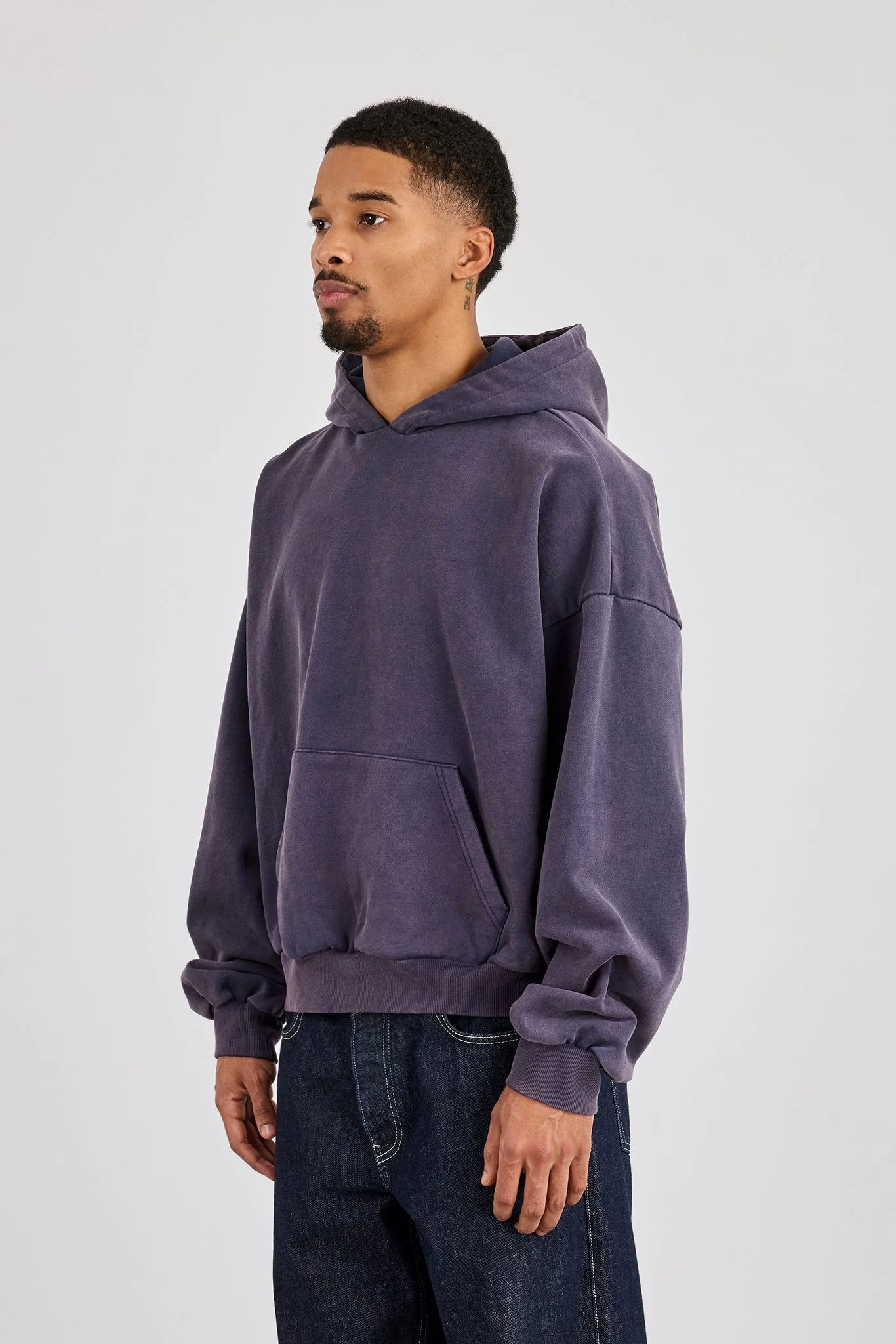 Washed Hoodie - Navy - Image 3