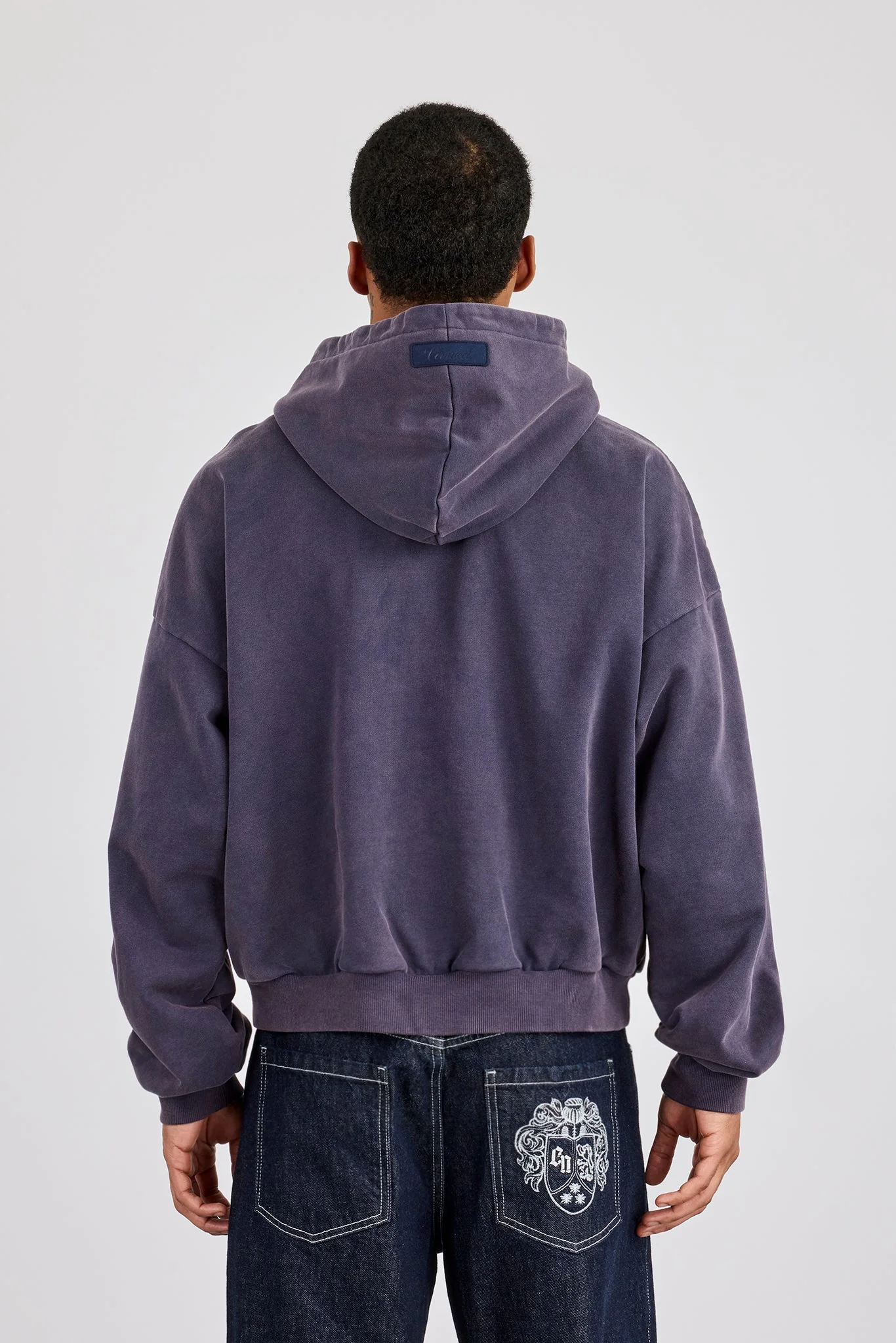 Washed Hoodie - Navy - Image 4