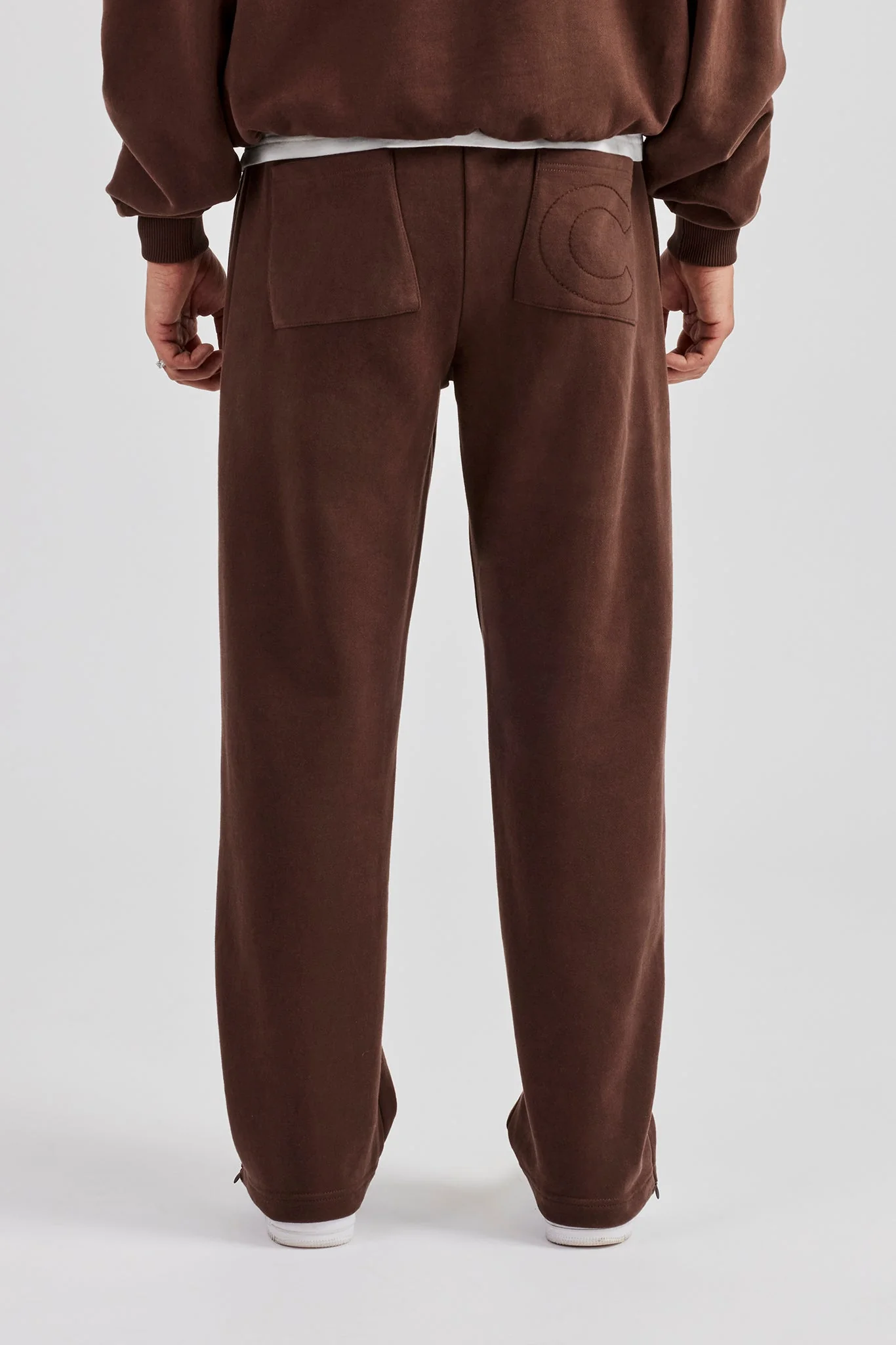 Washed Layered Applique Jogger - Chocolate - Image 4
