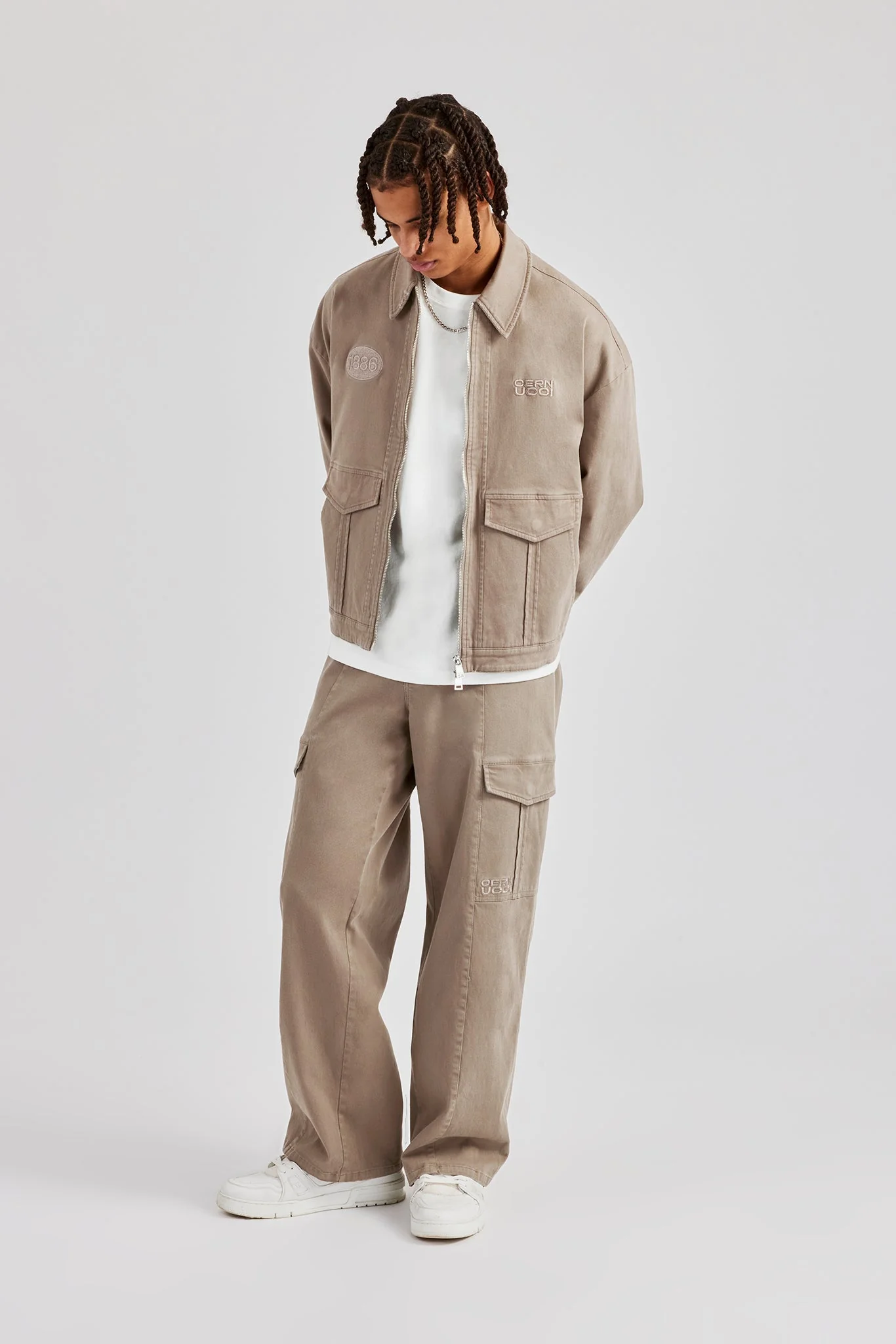Washed Twill Trouser - Brown - Image 2
