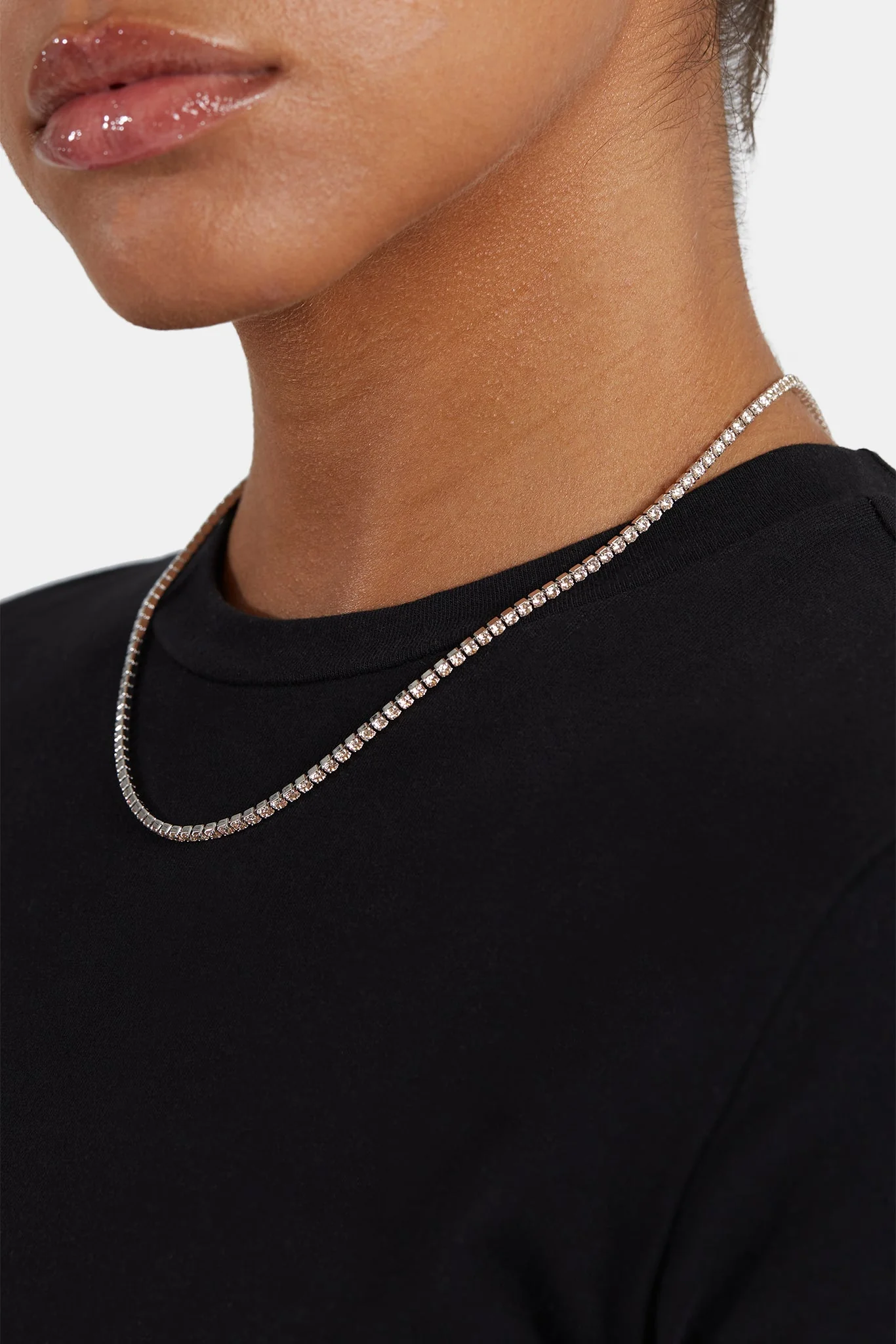 2mm Champagne Iced CZ Micro Tennis Chain - Image 4
