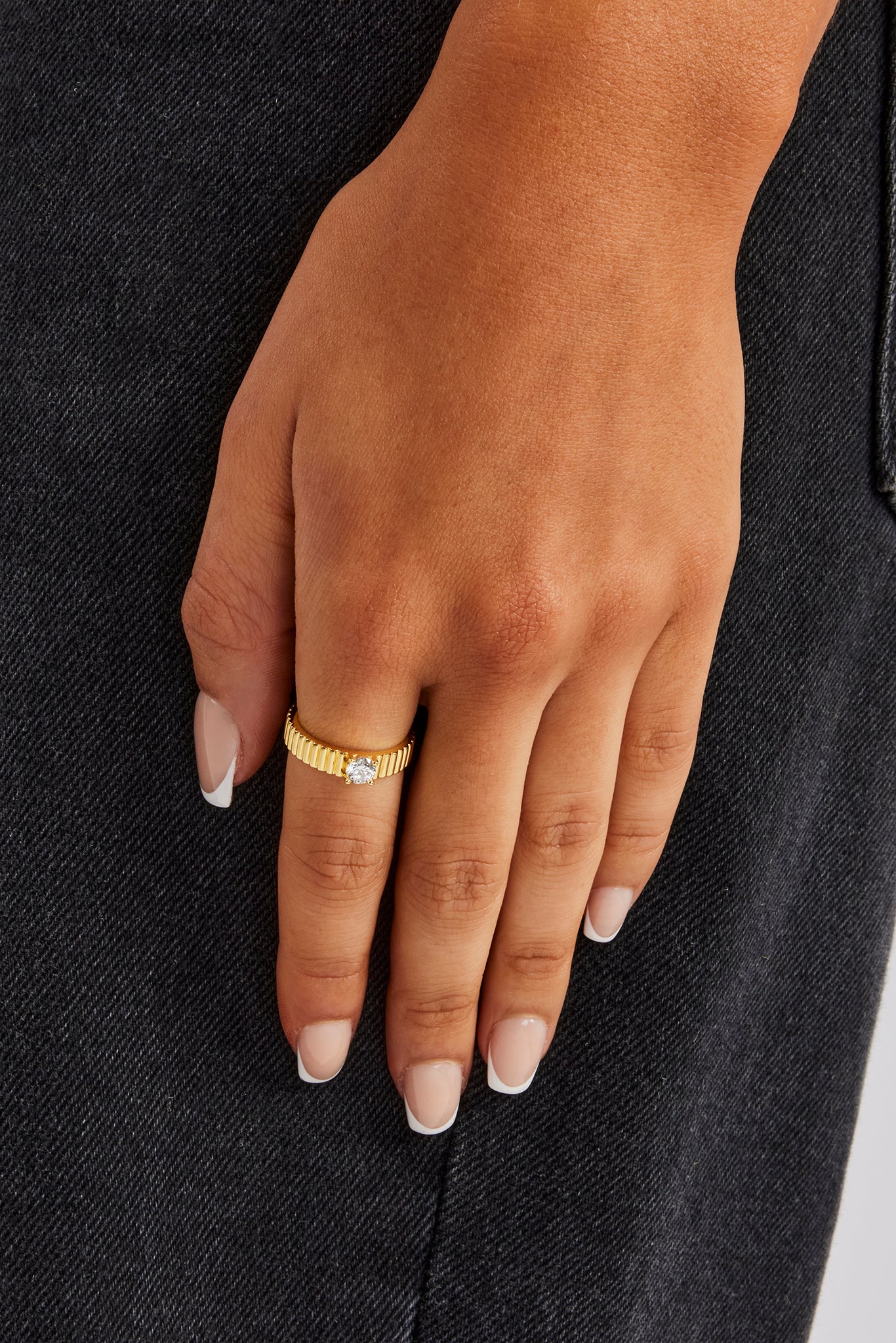 White Panel Cz Band Ring - 5mm - Image 2