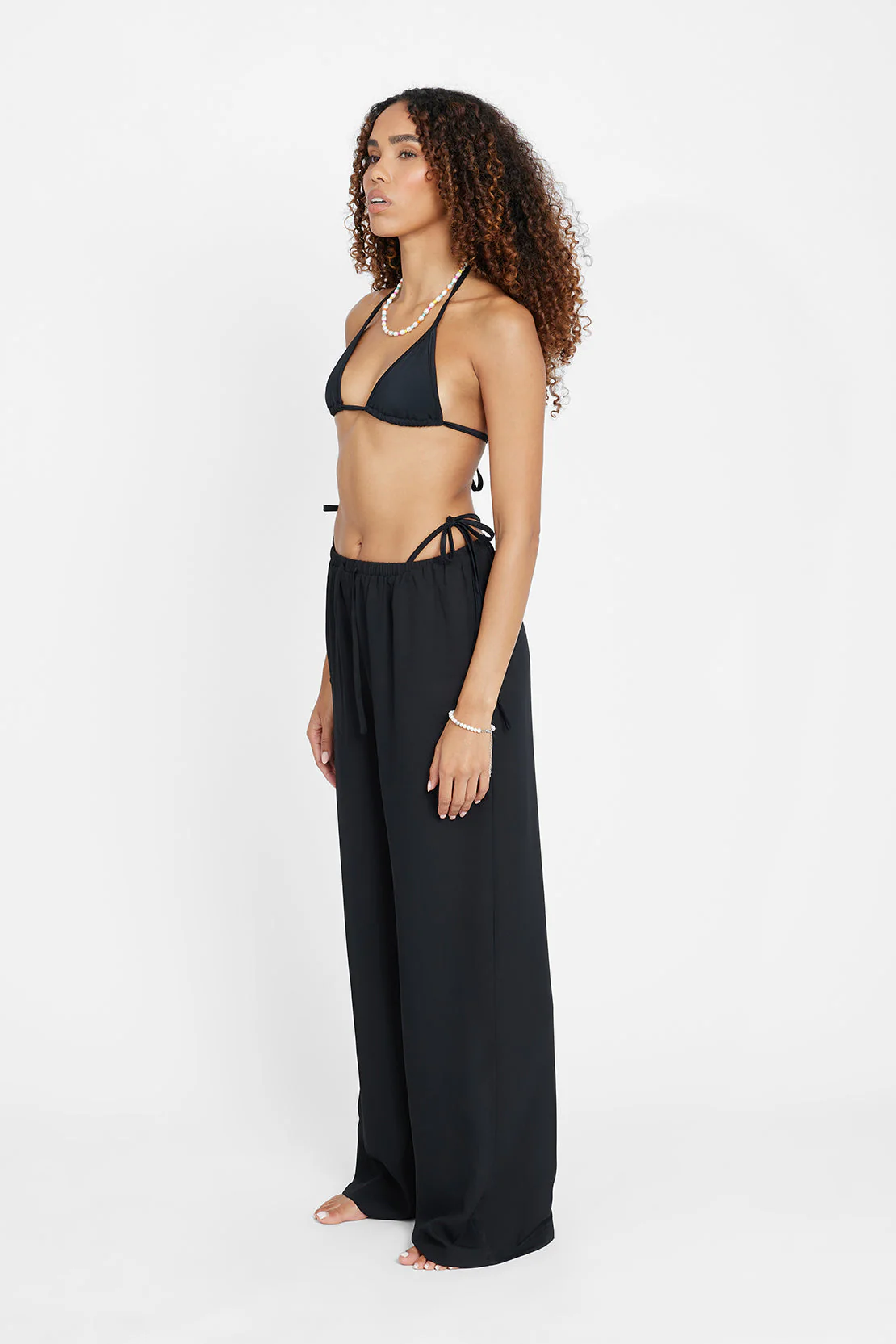 Wide Leg Beach Trouser - Black - Image 2