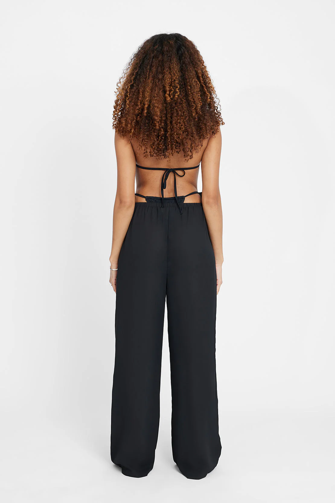 Wide Leg Beach Trouser - Black - Image 3