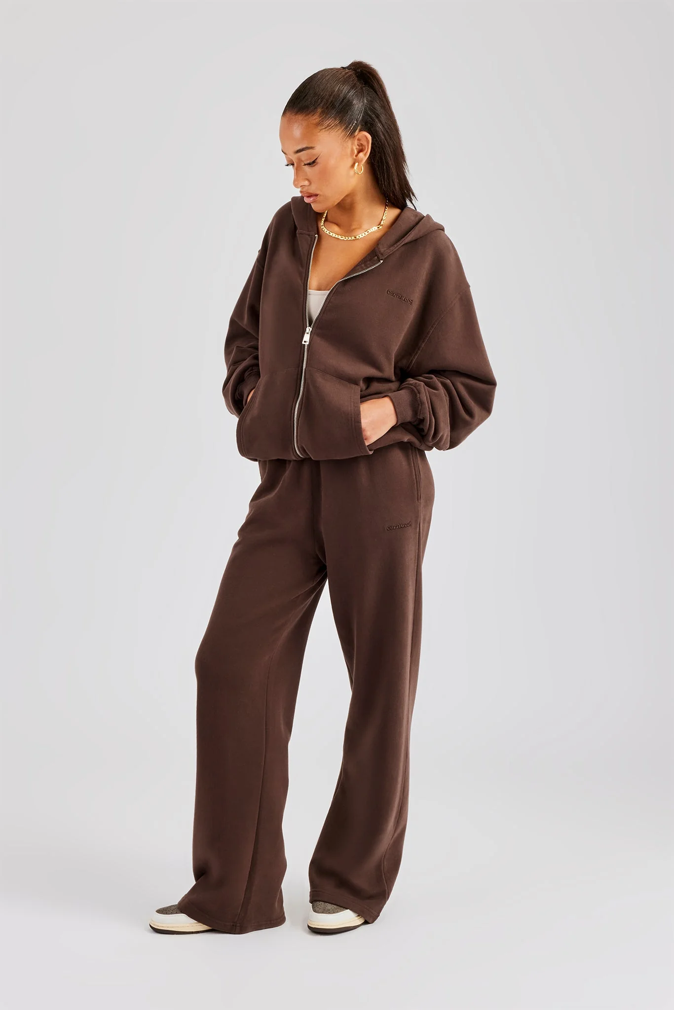 Wide Leg Jogger - Chocolate - Image 2