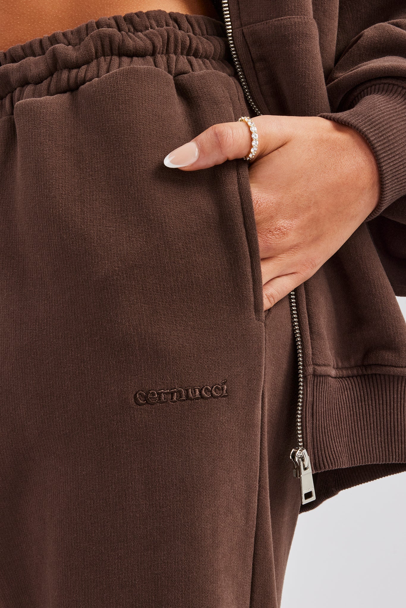 Wide Leg Jogger - Chocolate - Image 3