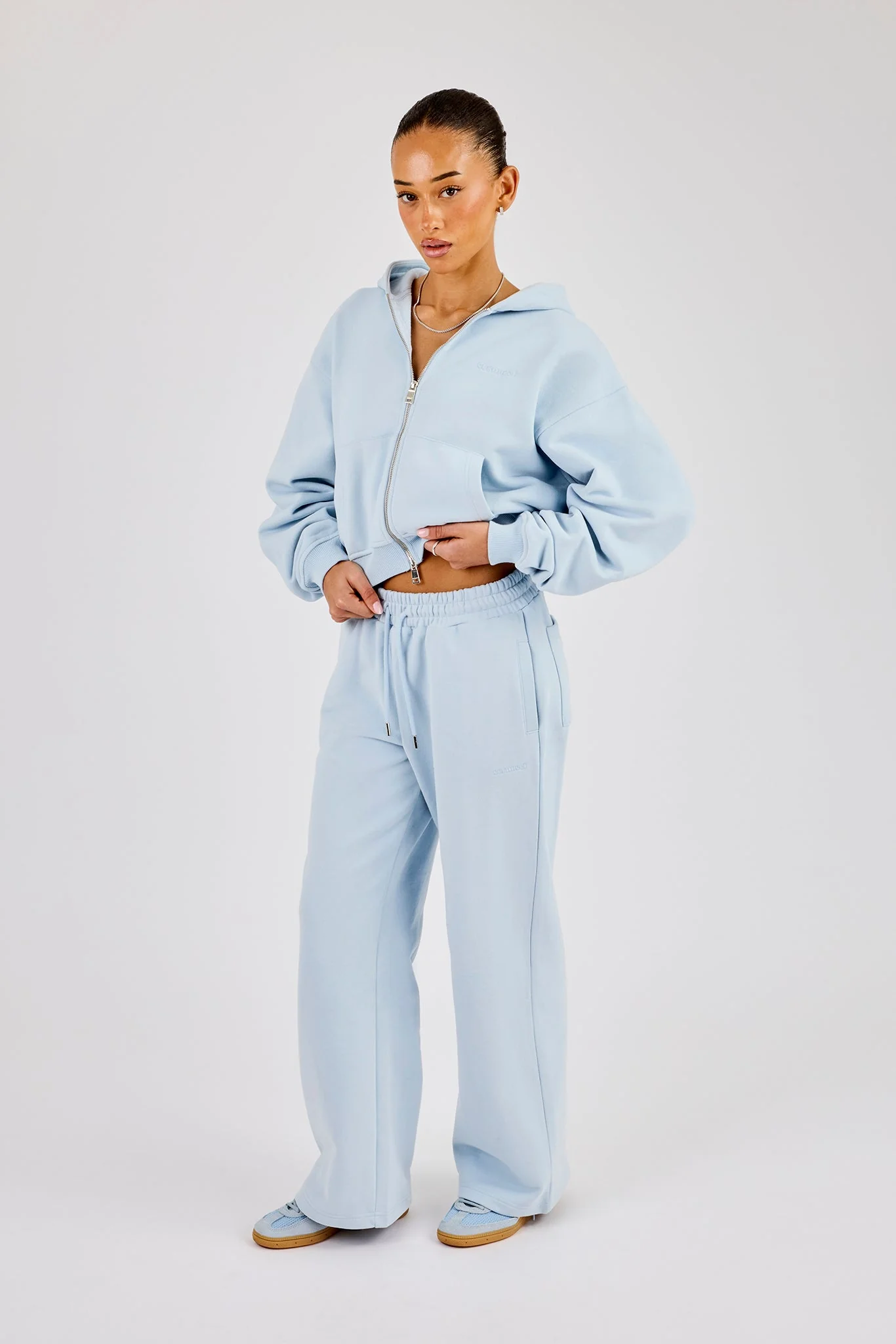Wide Leg Jogger - Powder Blue - Image 2