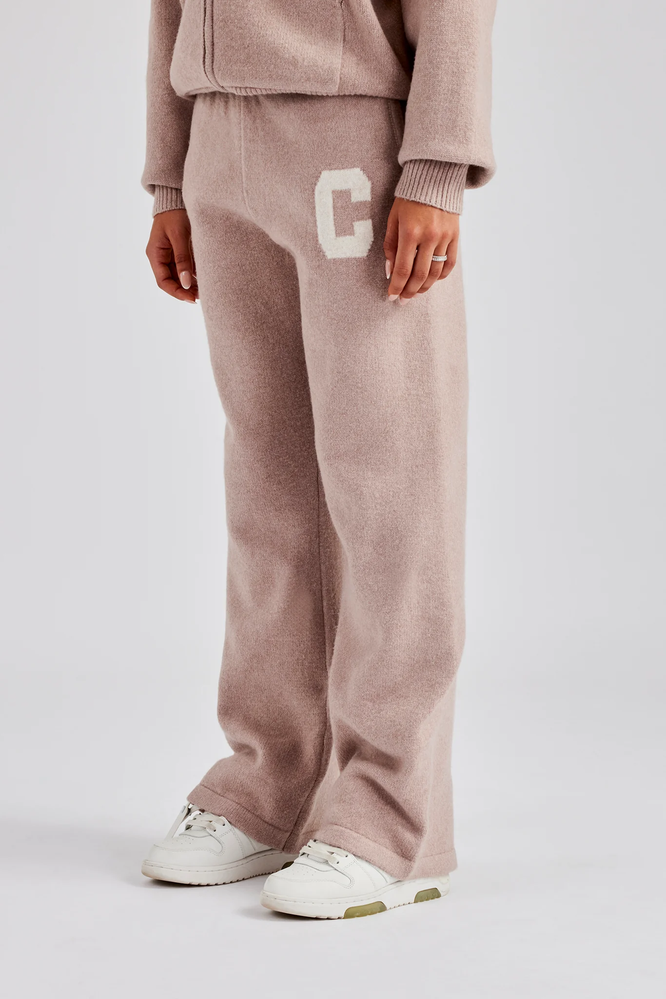 Wide Leg Knitted Jogger - Pink - Image 5